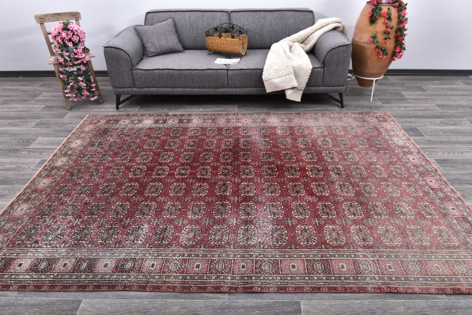 6'3'' x 9'5'' Turkish Vintage Runner Rug - 243826: Title: 6'3'' x 9'5'' Turkish Vintage Runner Rug - 243826 Description:6'3'' x 9'5'' Turkish Vintage Runner Rug - 243826 Origin:Turkiye Date/Period:1960-90 Materials:Wool,Cotton Dimension:6'3''x9'5'' ft