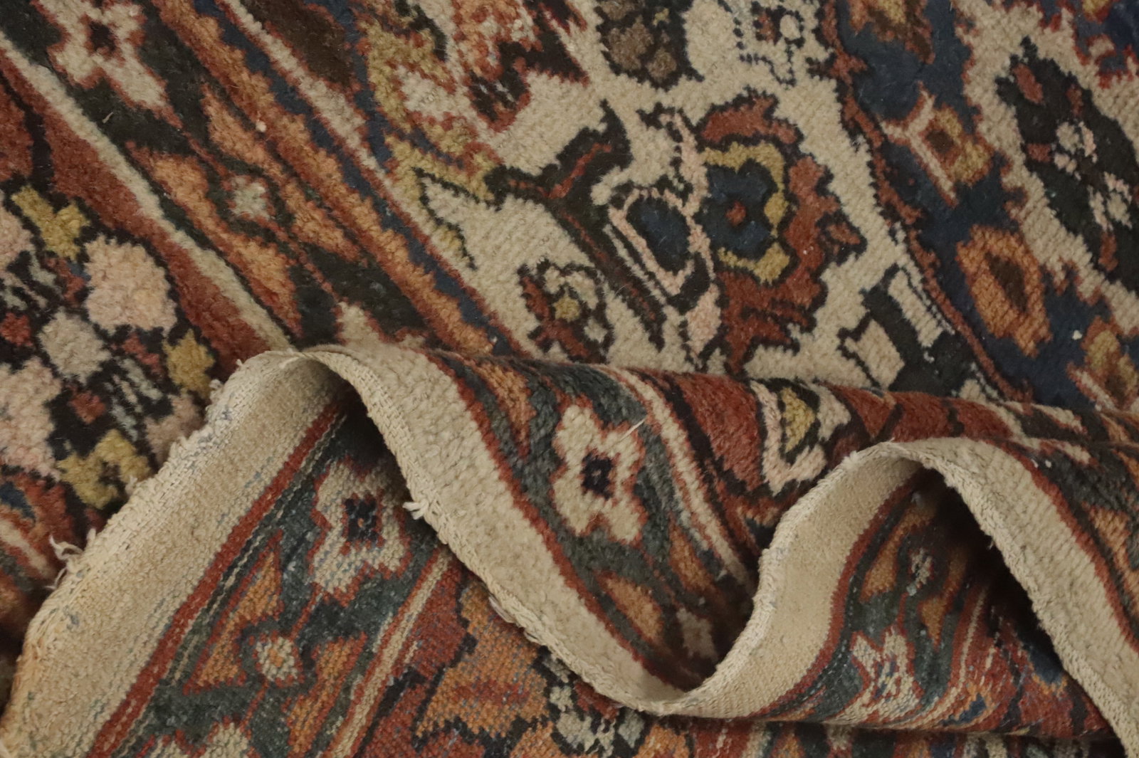 Pre-1900 Antique Mahal Vegetable Dye Persian Rug 9x12 - 14