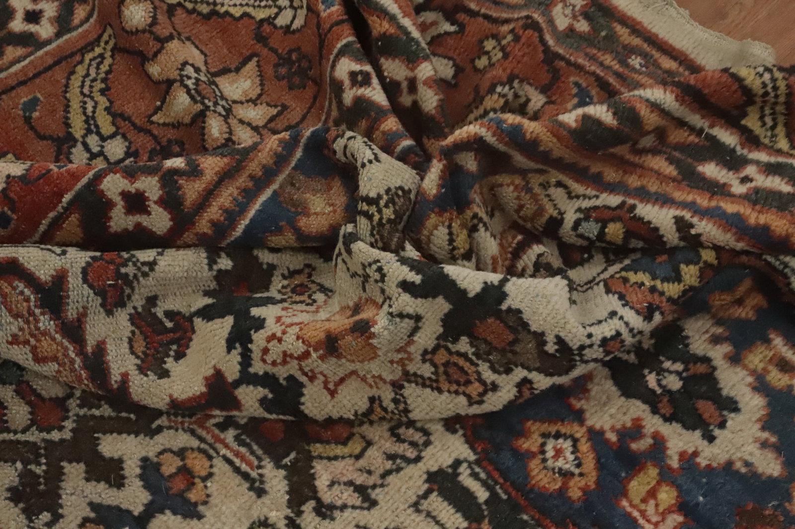 Pre-1900 Antique Mahal Vegetable Dye Persian Rug 9x12 - 15
