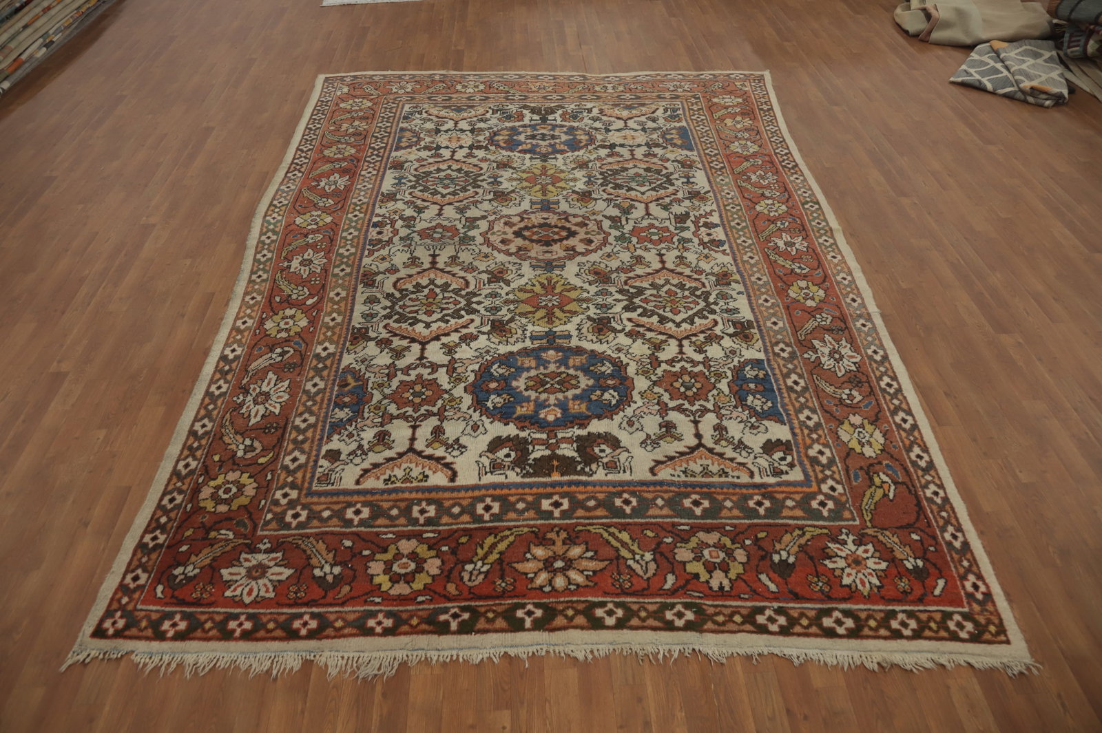 Pre-1900 Antique Mahal Vegetable Dye Persian Rug 9x12 - 2