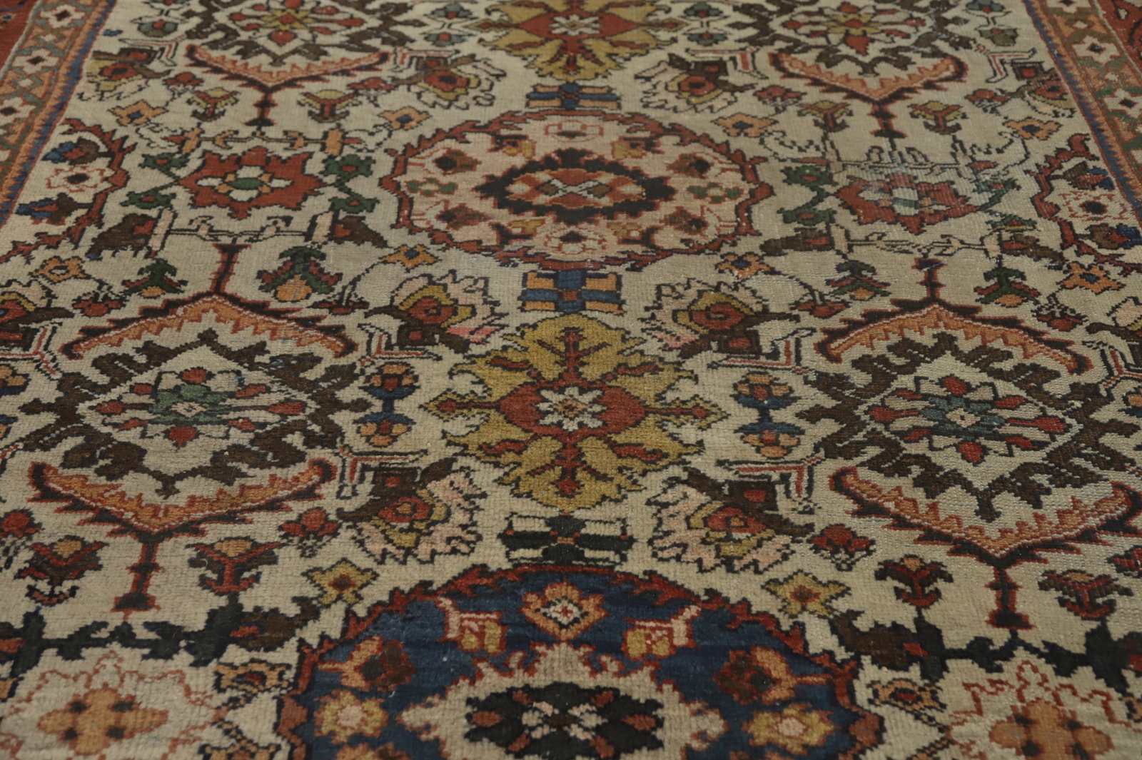 Pre-1900 Antique Mahal Vegetable Dye Persian Rug 9x12 - 5