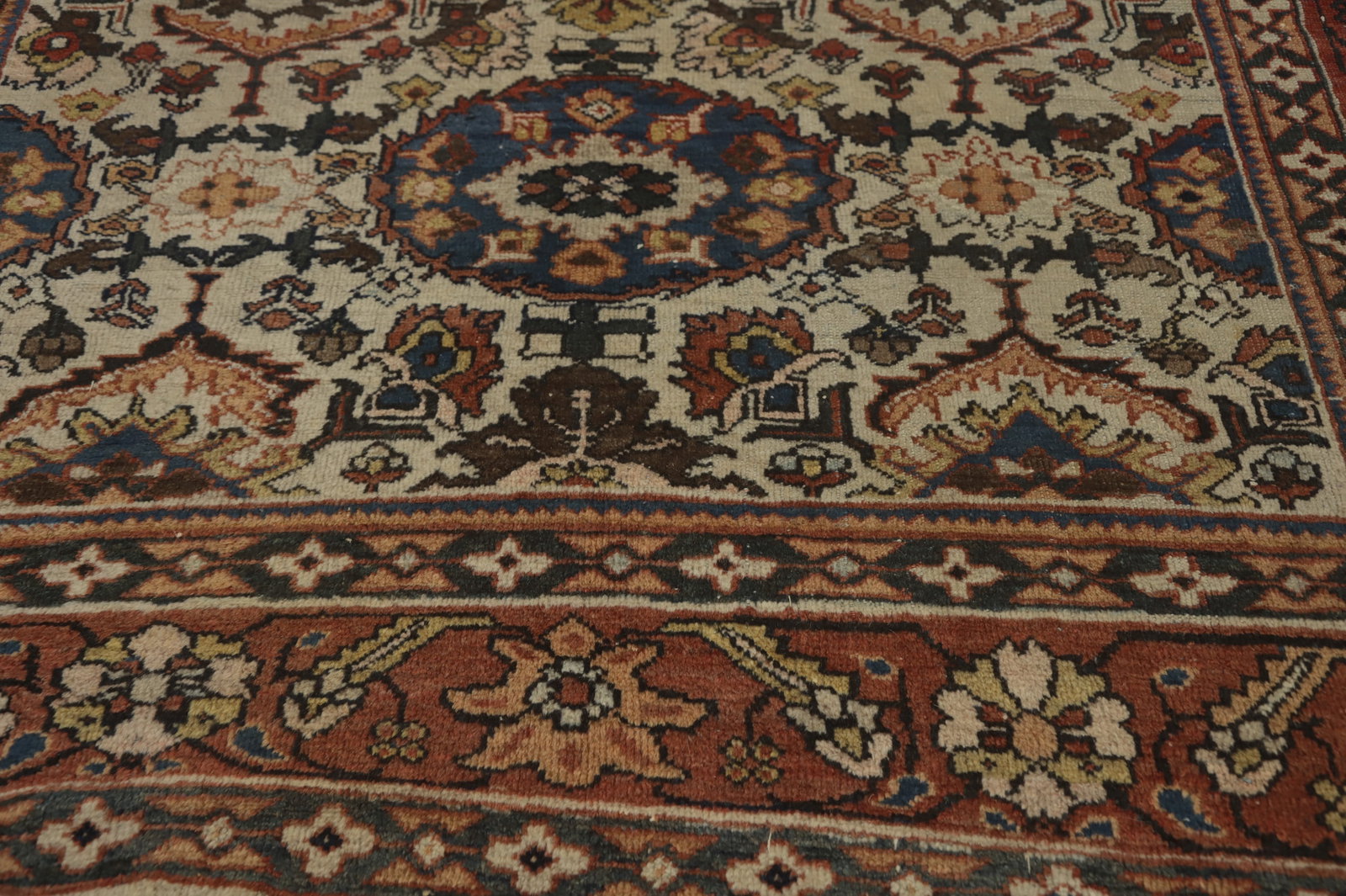 Pre-1900 Antique Mahal Vegetable Dye Persian Rug 9x12 - 6
