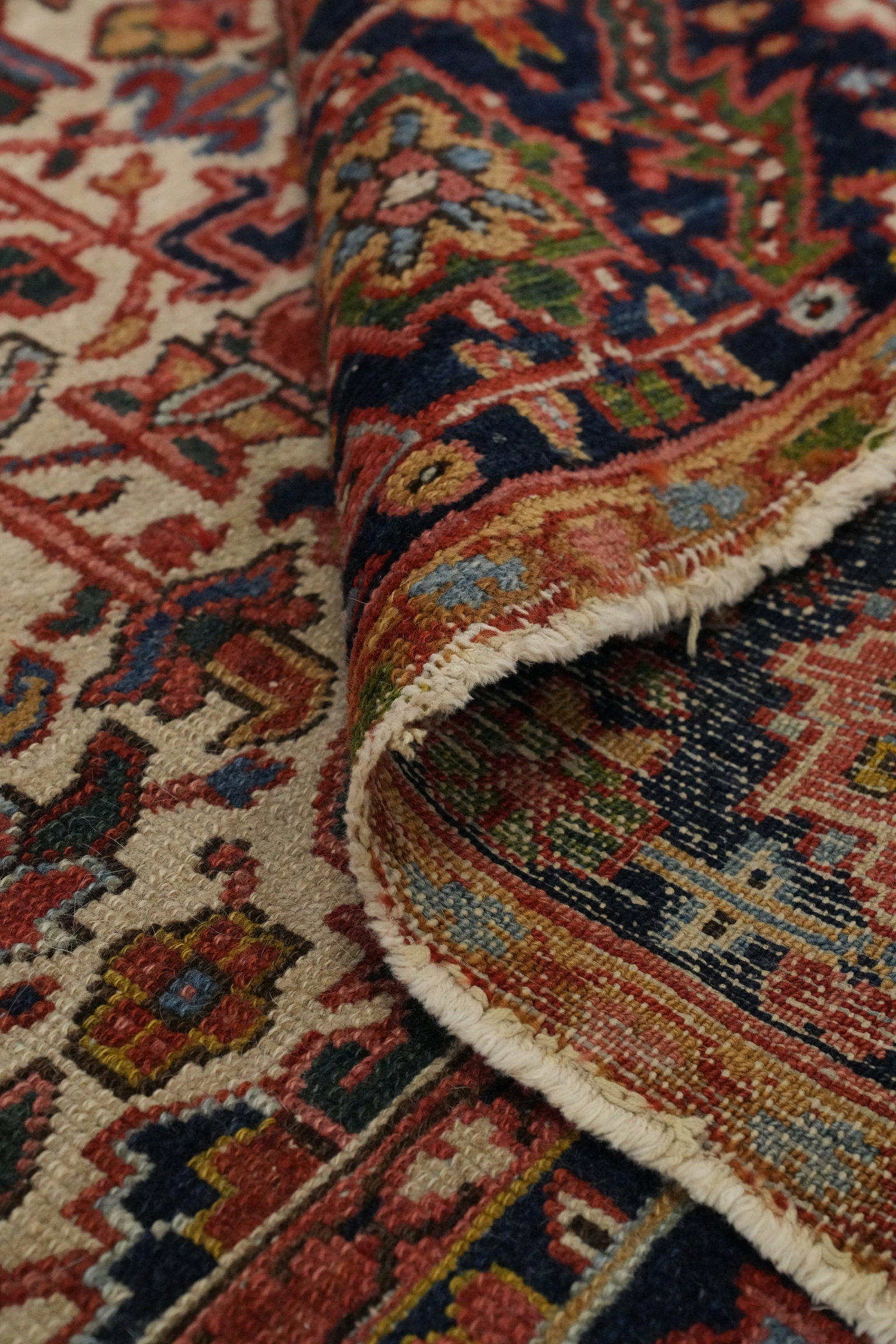 Antique Vegetable Dye Heriz Persian Area Rug 9x12 - 14
