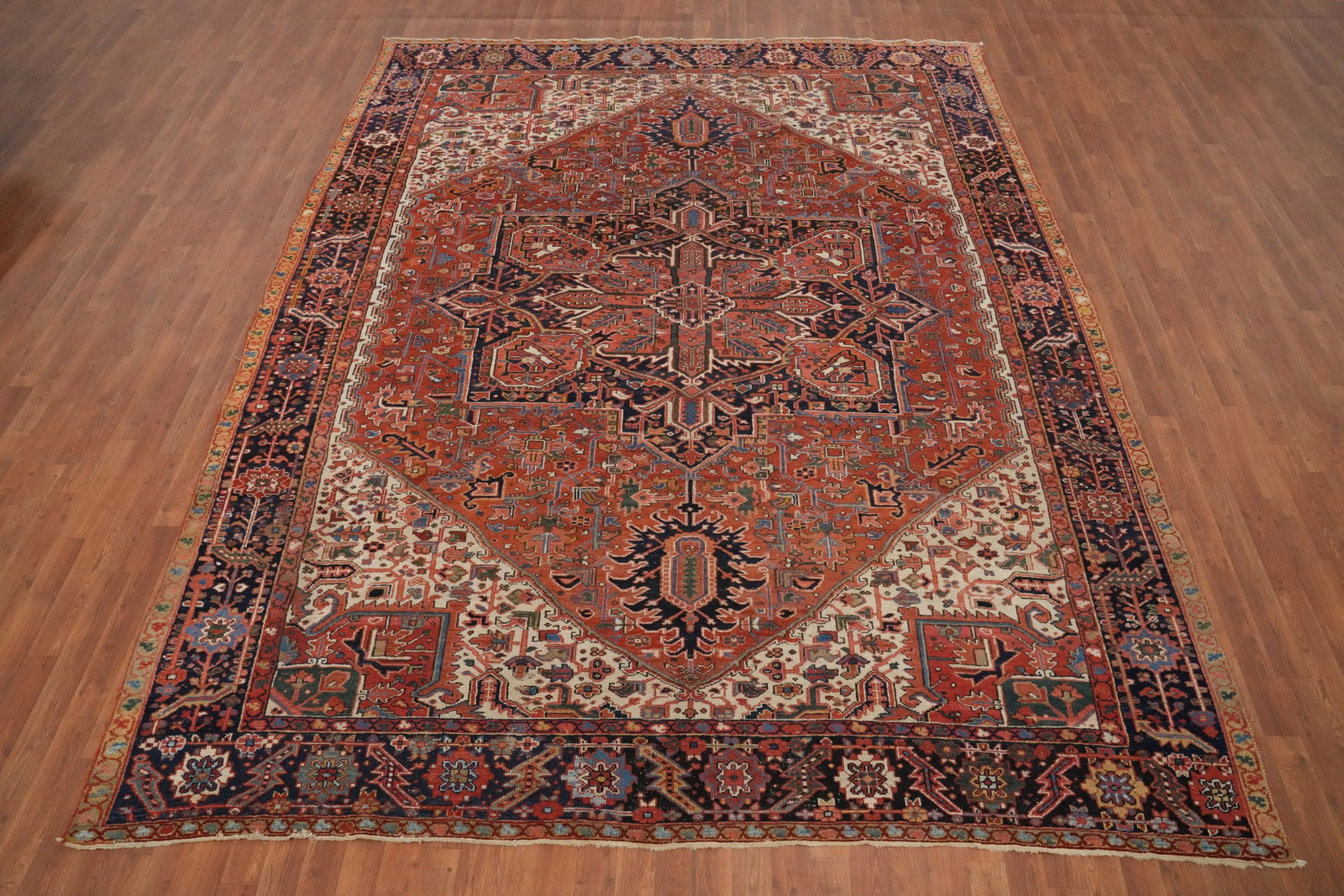 Antique Vegetable Dye Heriz Persian Area Rug 9x12 - 2