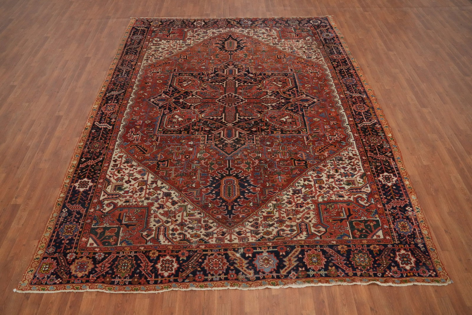 Antique Vegetable Dye Heriz Persian Area Rug 9x12 - 4