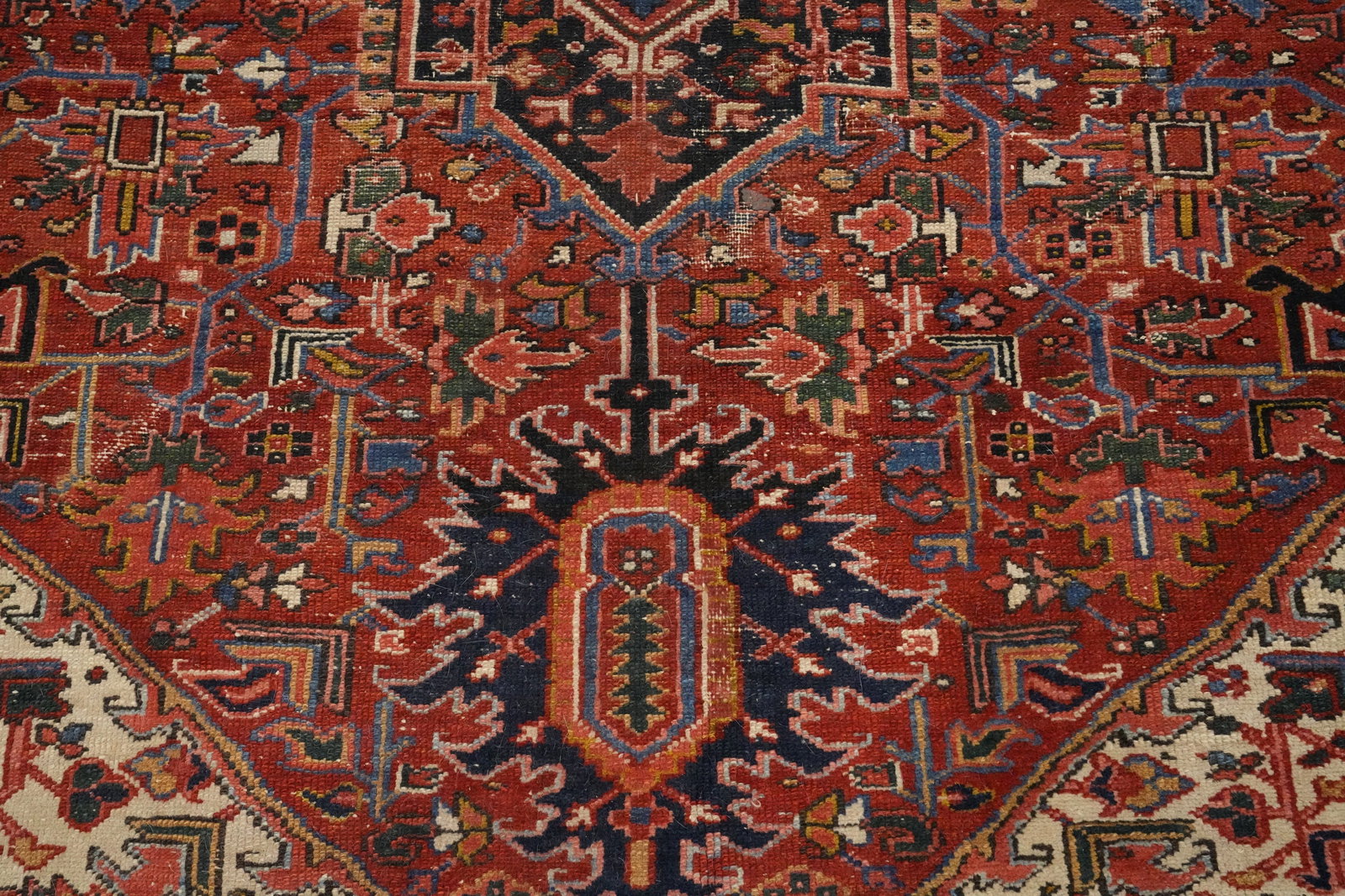 Antique Vegetable Dye Heriz Persian Area Rug 9x12 - 6