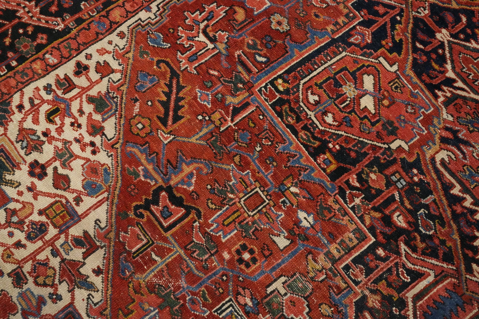 Antique Vegetable Dye Heriz Persian Area Rug 9x12 - 7