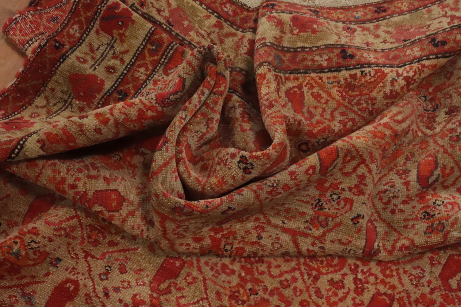 Pre-1900 Antique Sarouk Farahan Vegetable Dye Persian Rug 4x6 - 13