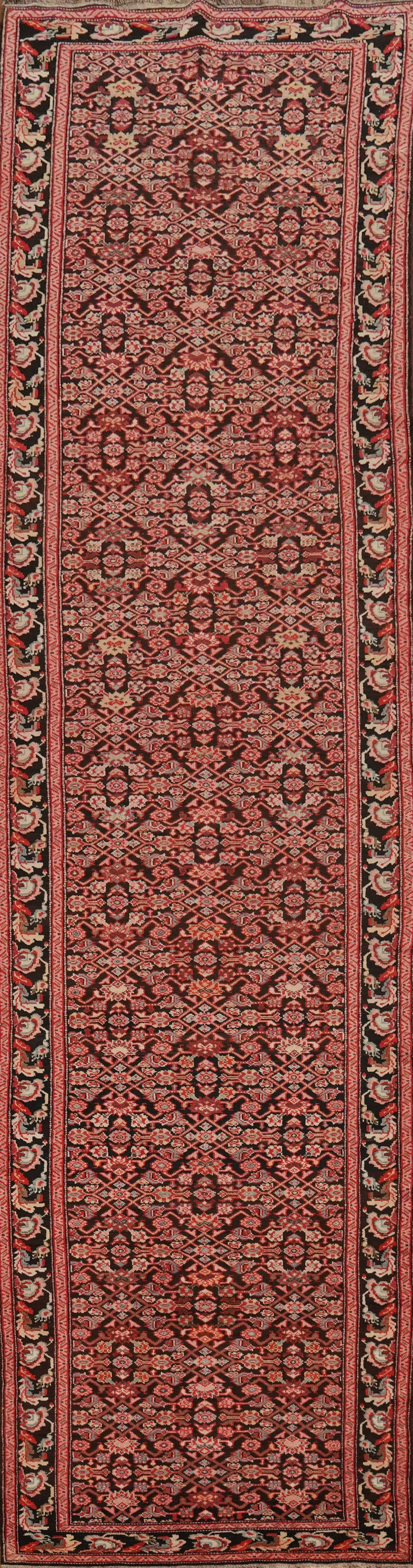 Antique Karabagh Vegetable Dye Runner Rug 4x19: Title: Antique Karabagh Vegetable Dye Runner Rug 4x19 Description:A Beautiful Genuine Russia Karabagh rug is Hand Knotted by skillful weavers in Russia with