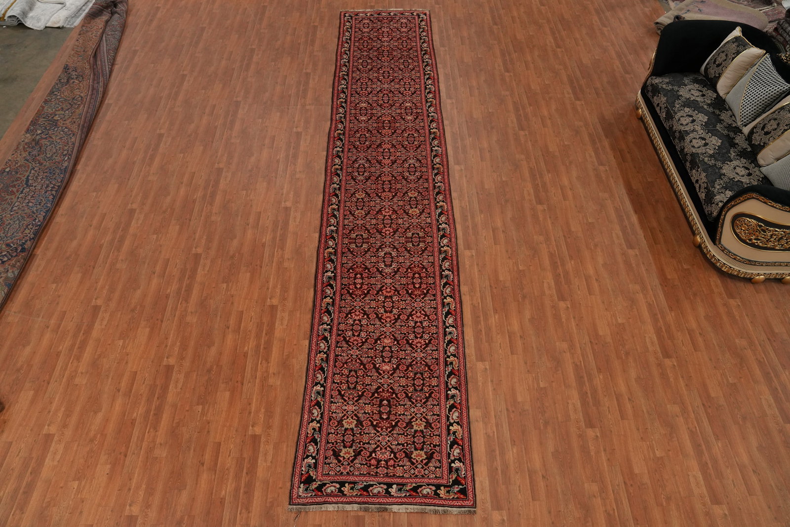 Antique Karabagh Vegetable Dye Runner Rug 4x19 - 4