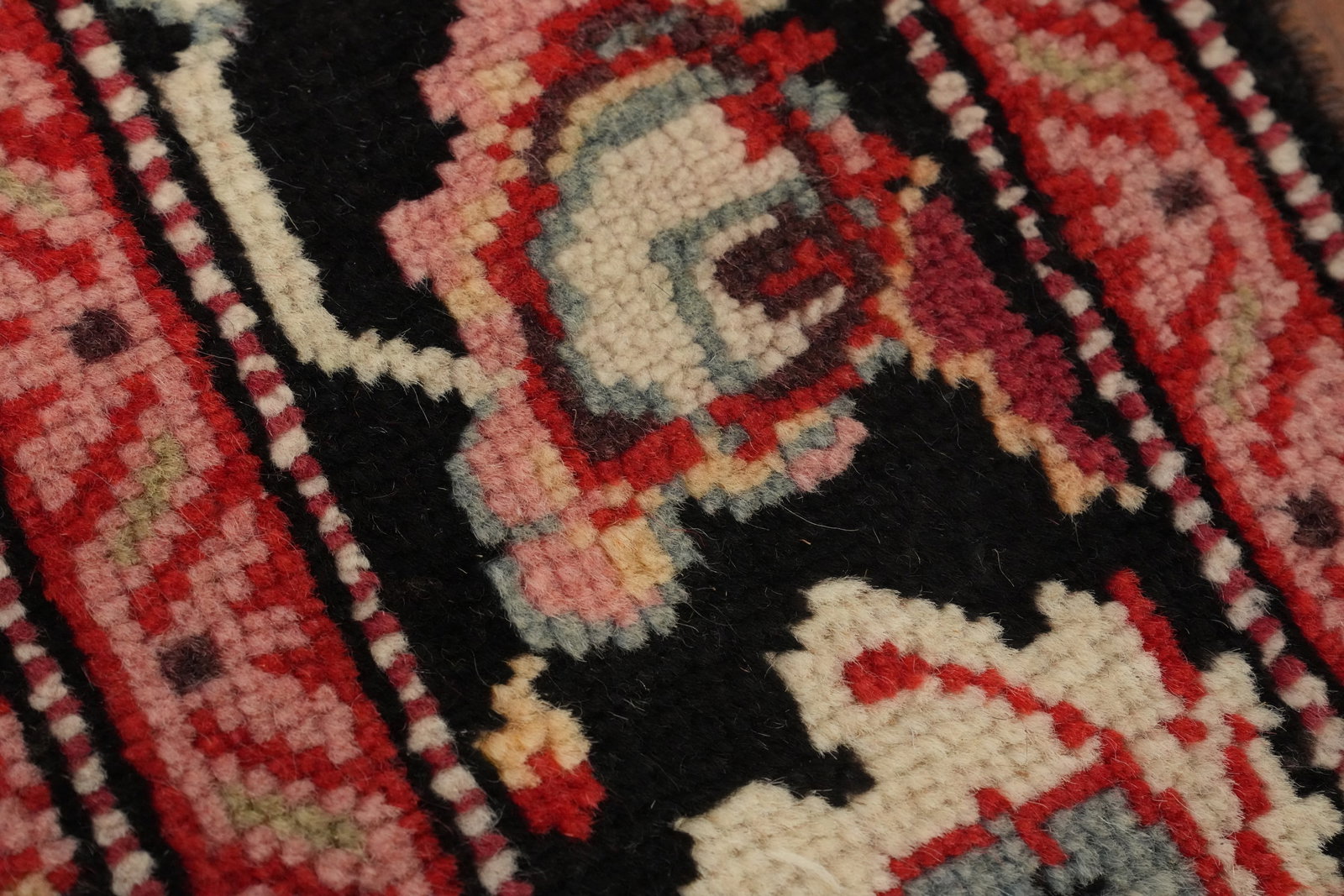 Antique Karabagh Vegetable Dye Runner Rug 4x19 - 9