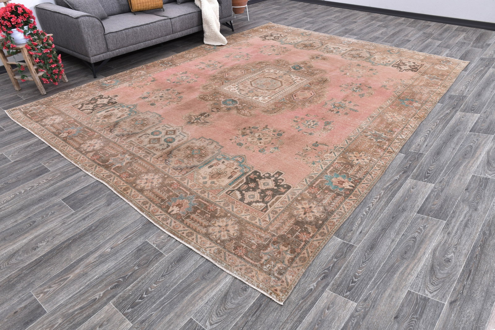 9'7'' x 12'8'' Unique Handmade Vintage Rug - 242398 - 2