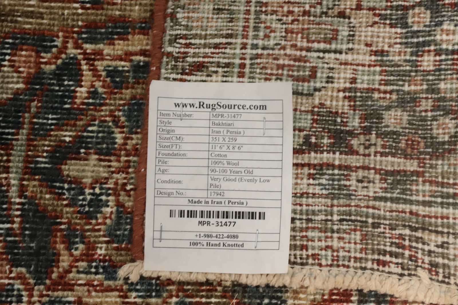 Antique Vegetable Dye Bakhtiari Persian Area Rug 9x12 - 15