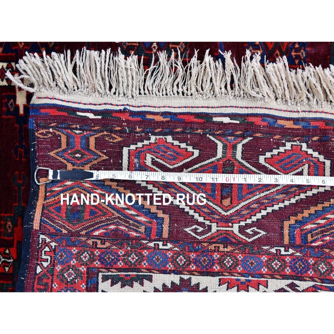 Red Vintage Turkoman Yomut Bokara Main Rug 300 KPSI Soft Wool Rug - 12