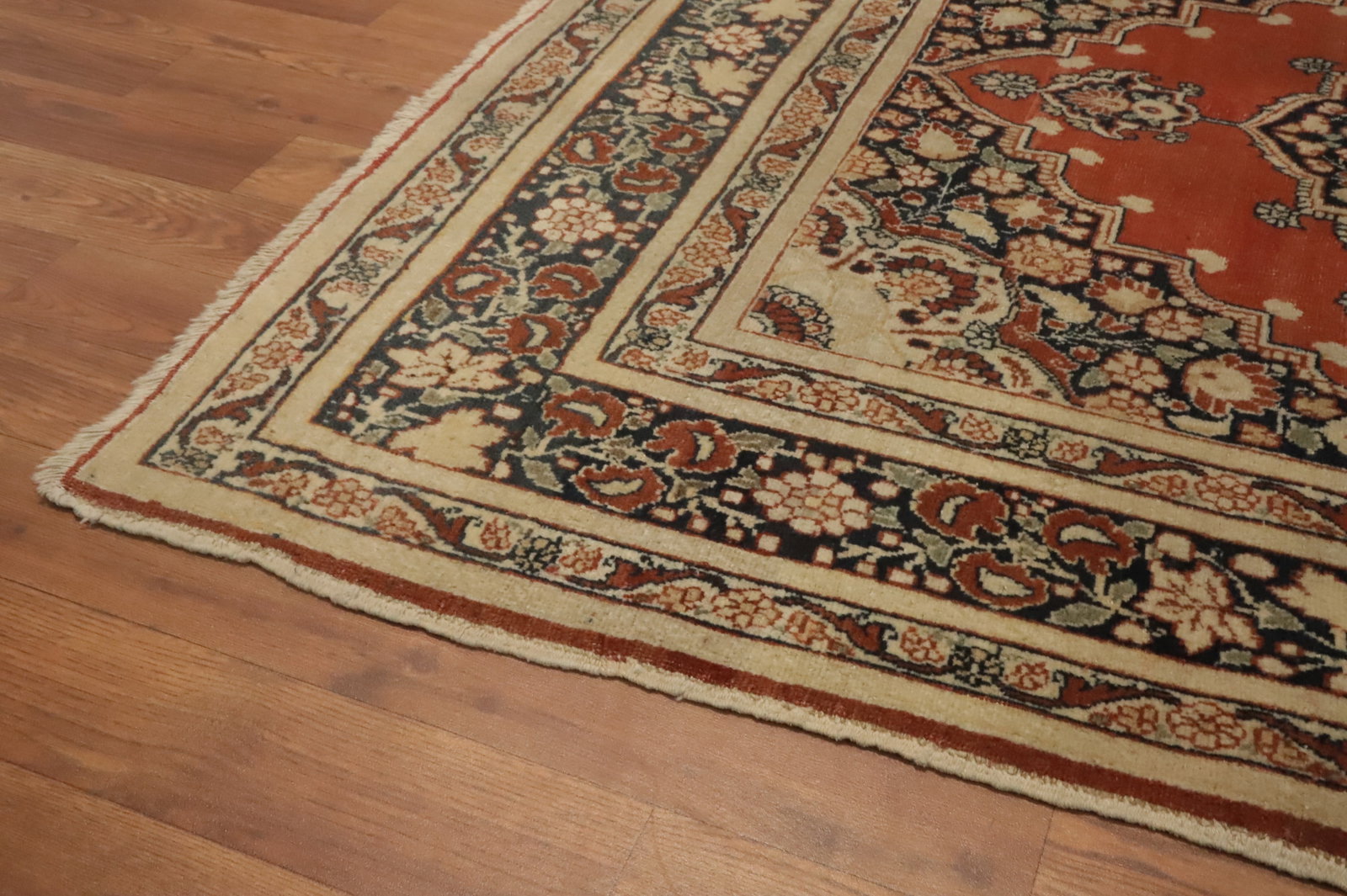 Antique Vegetable Dye Tabriz Haj Jalili Persian Rug 4x6 - 16