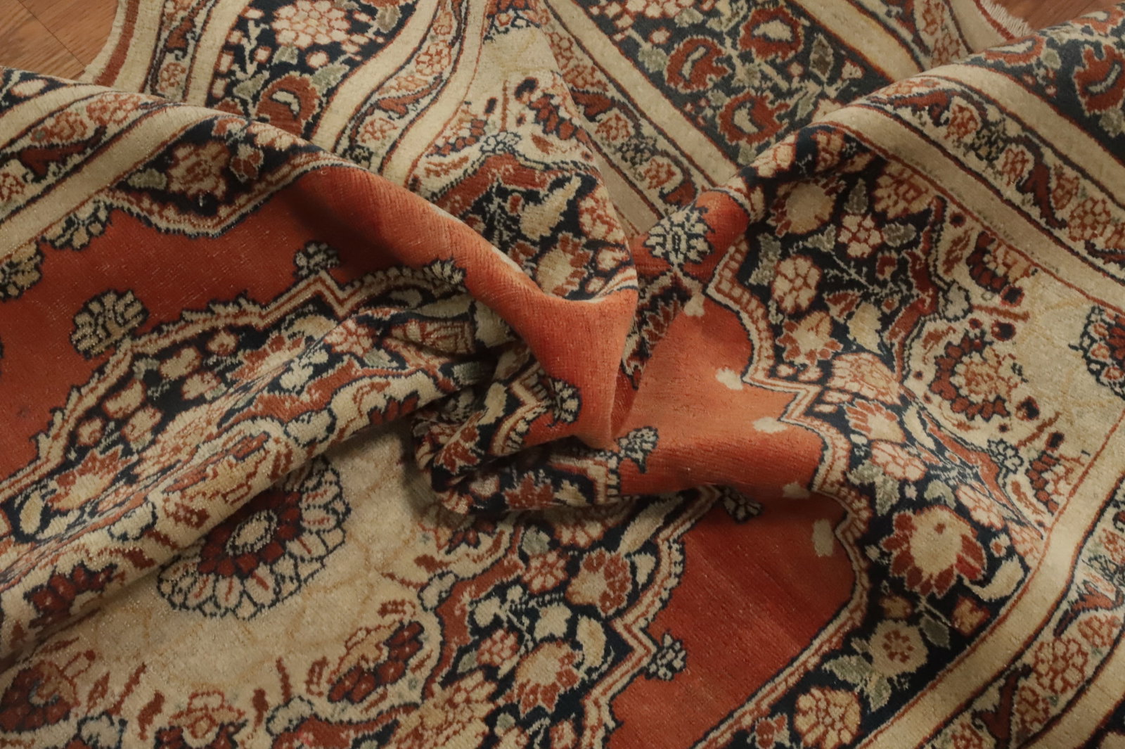 Antique Vegetable Dye Tabriz Haj Jalili Persian Rug 4x6 - 18