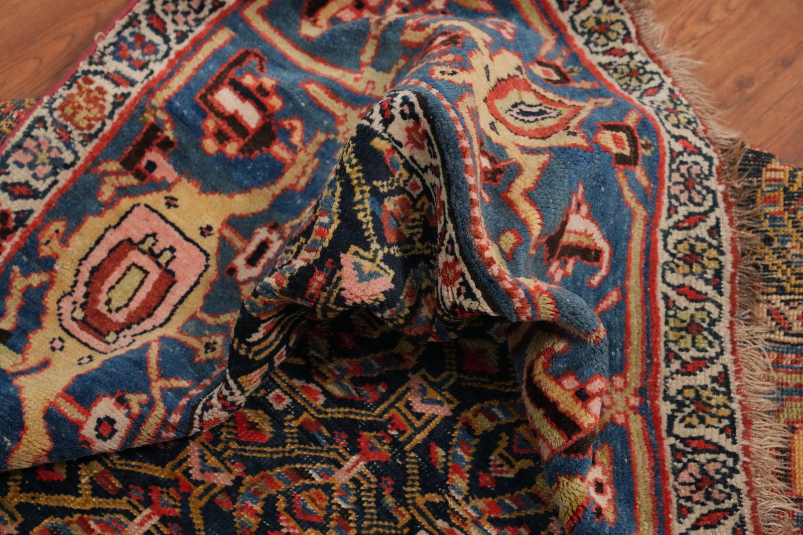 Antique Vegetable Dye Bidjar Halvaei Persian Area Rug 6x11 - 17