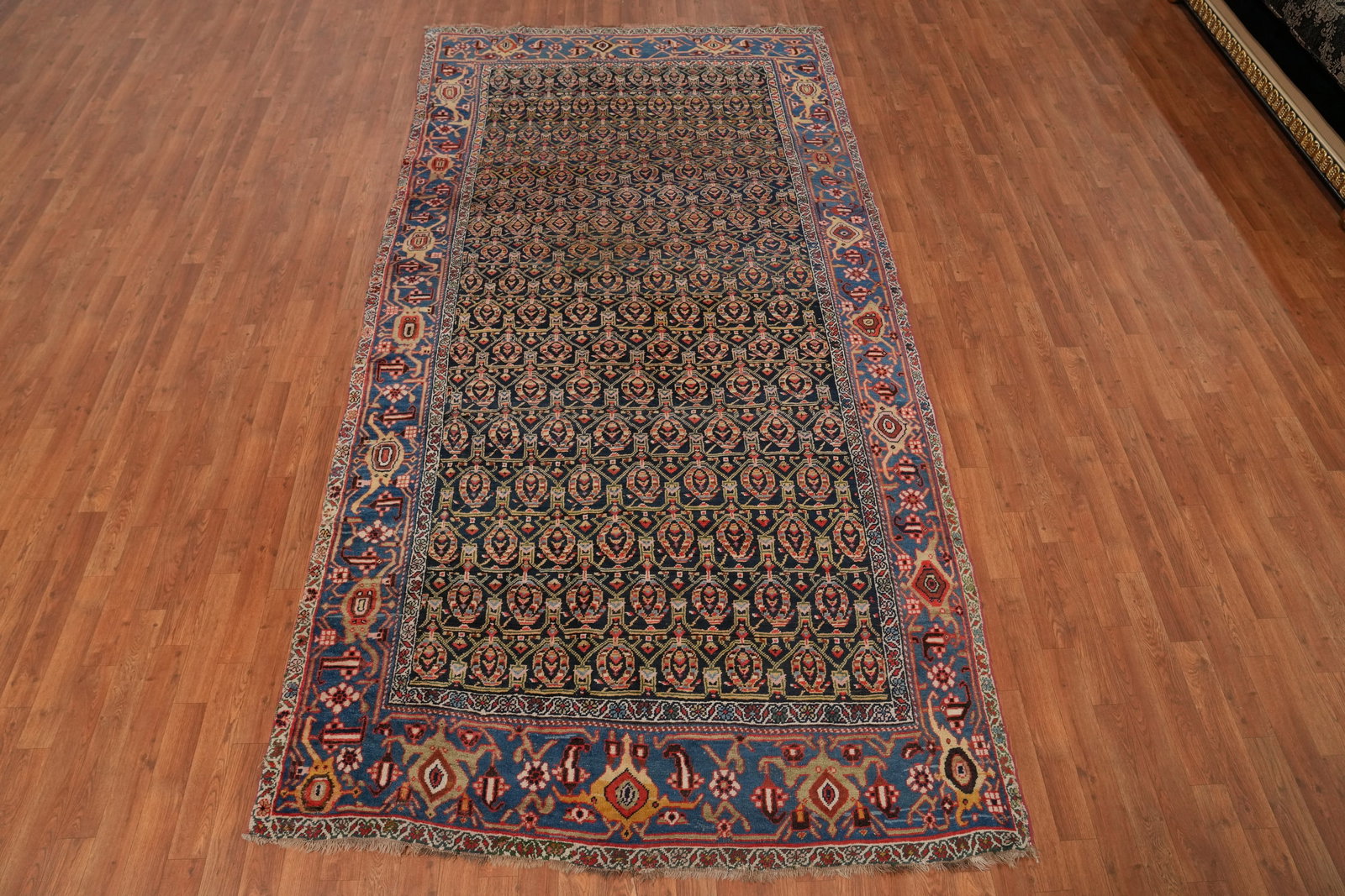 Antique Vegetable Dye Bidjar Halvaei Persian Area Rug 6x11 - 2