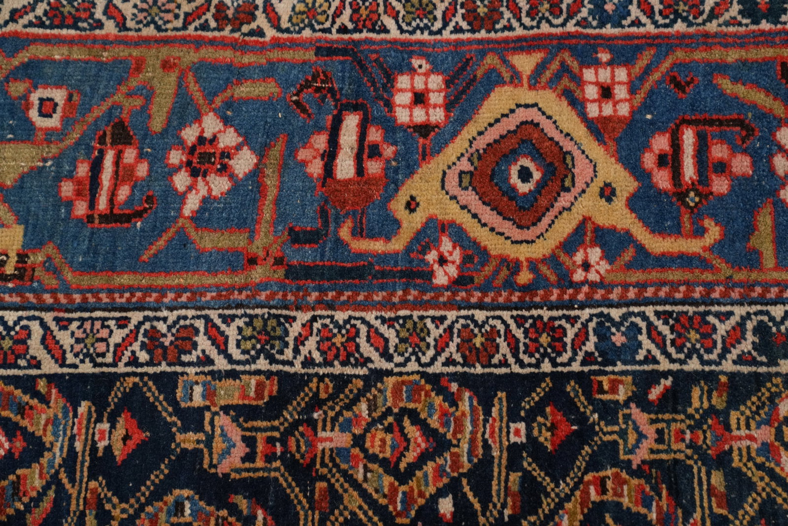 Antique Vegetable Dye Bidjar Halvaei Persian Area Rug 6x11 - 6