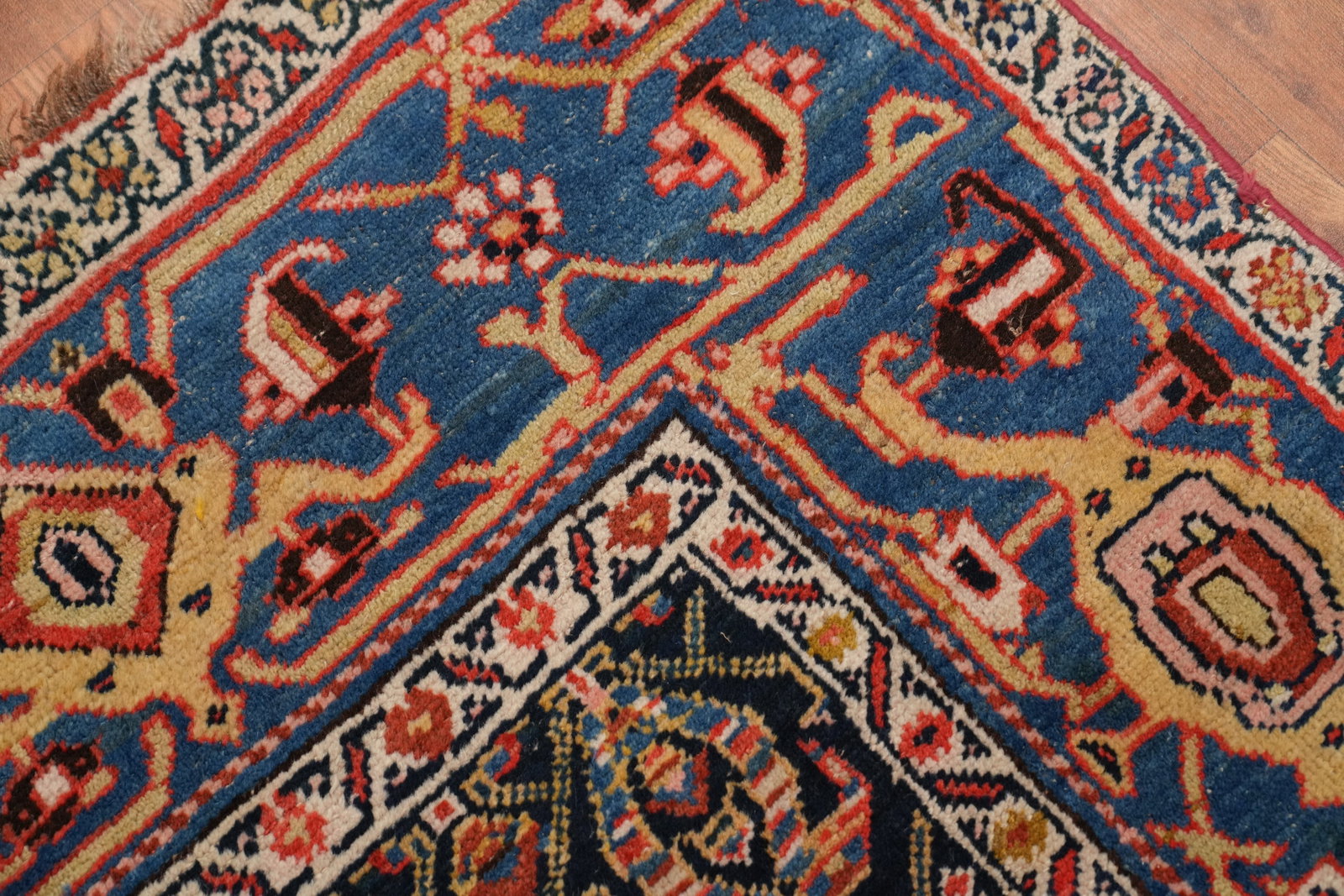 Antique Vegetable Dye Bidjar Halvaei Persian Area Rug 6x11 - 7