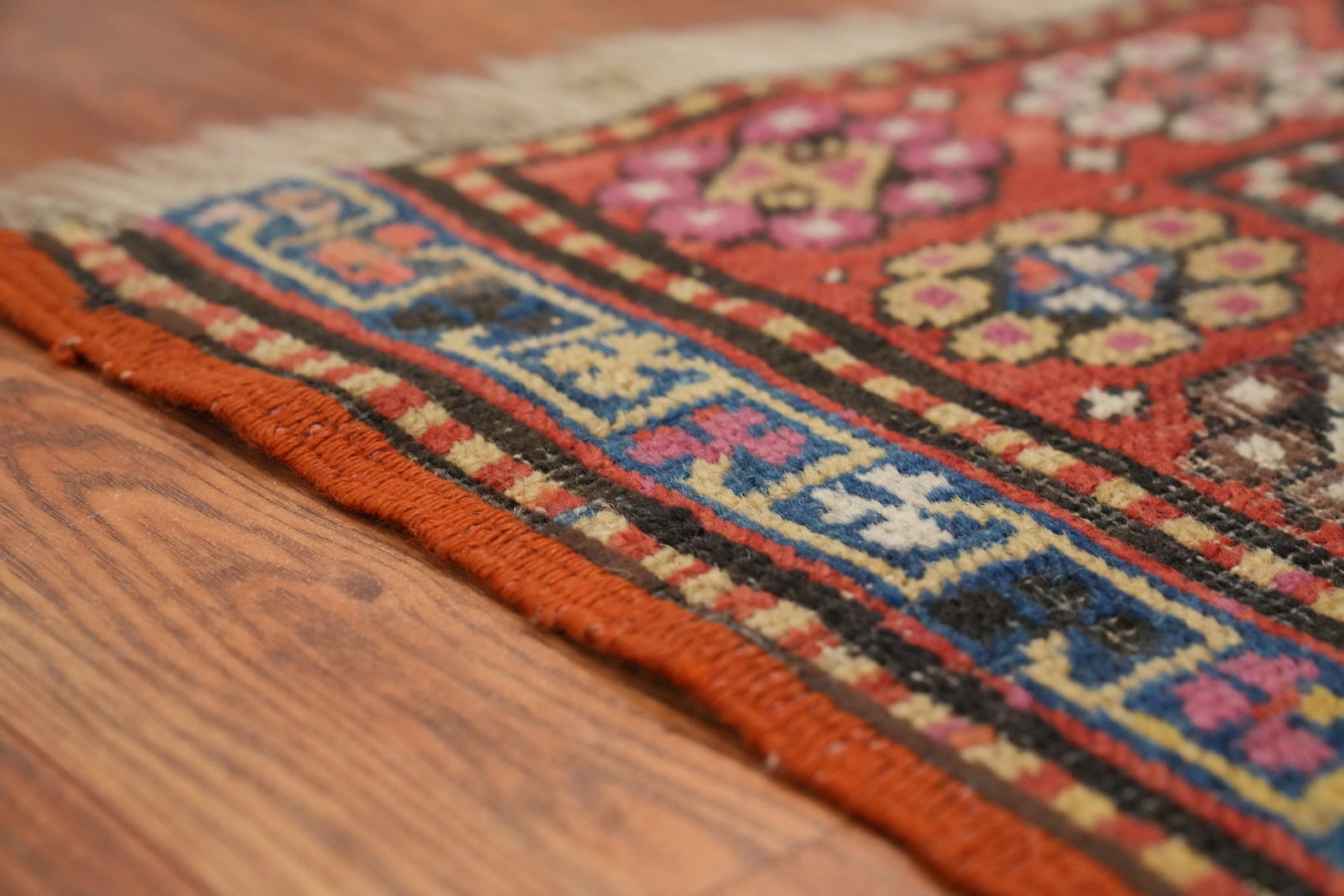 Pre-1900 Antique Kazak Vegetable Dye Wool Rug 4x8 - 14