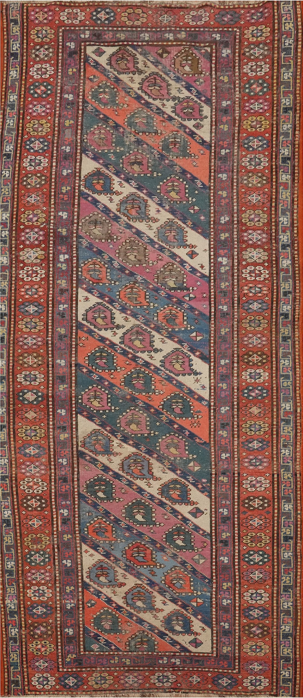 Pre-1900 Antique Kazak Vegetable Dye Wool Rug 4x8 (1 of 17)