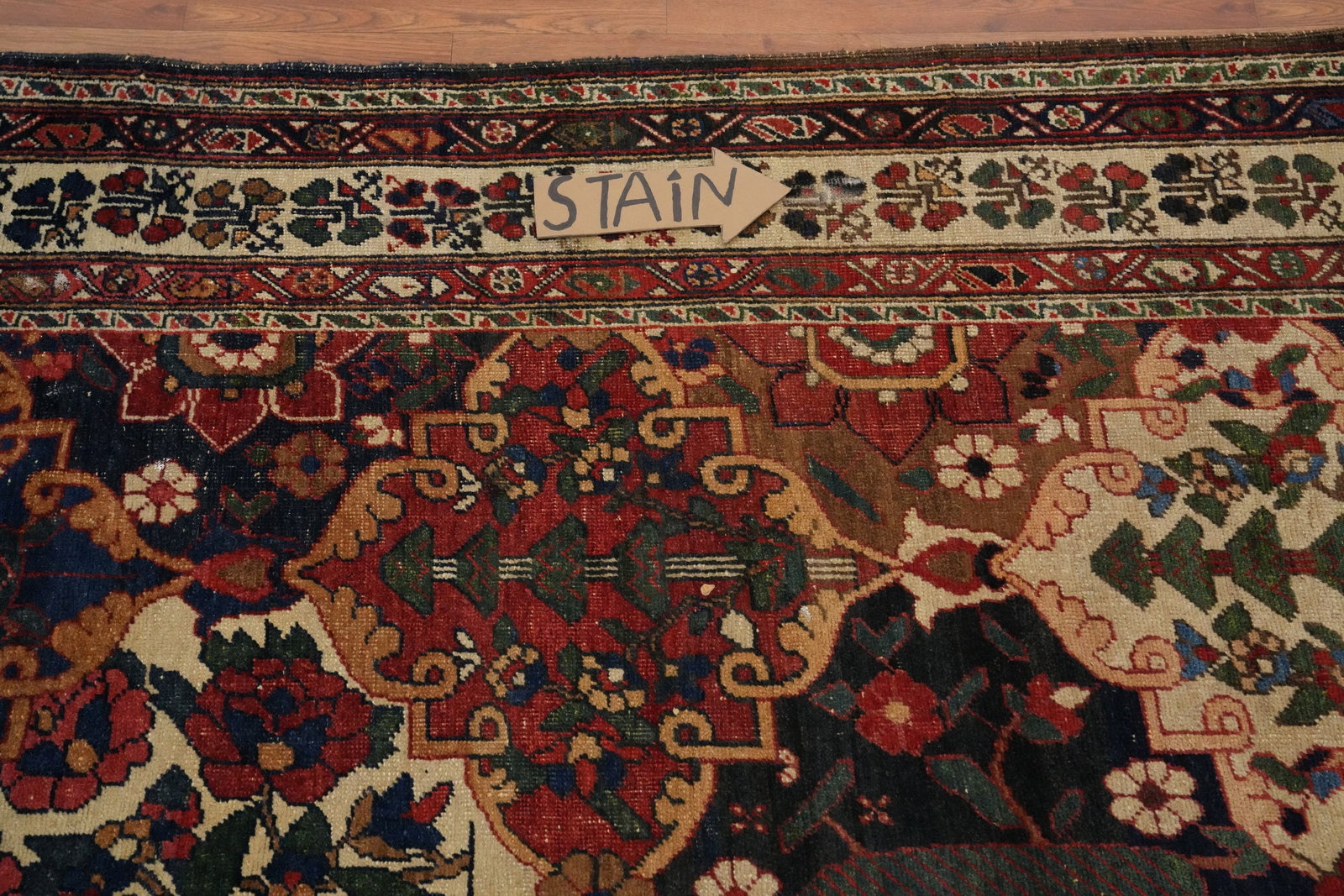 Pre-1900 Antique Bakhtiari Shalamzar Vegetable Dye Persian Rug 5x12 - 12