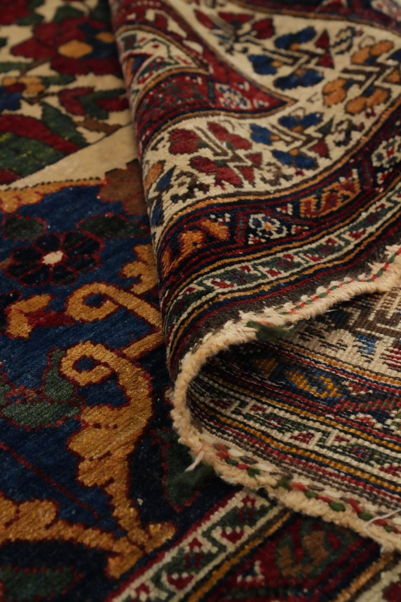 Pre-1900 Antique Bakhtiari Shalamzar Vegetable Dye Persian Rug 5x12 - 14