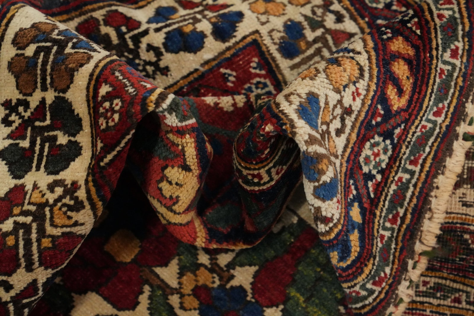 Pre-1900 Antique Bakhtiari Shalamzar Vegetable Dye Persian Rug 5x12 - 15