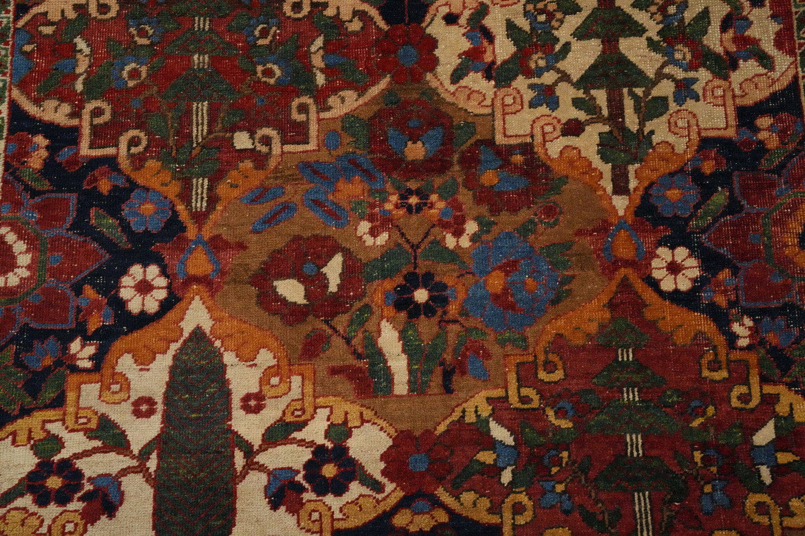 Pre-1900 Antique Bakhtiari Shalamzar Vegetable Dye Persian Rug 5x12 - 5