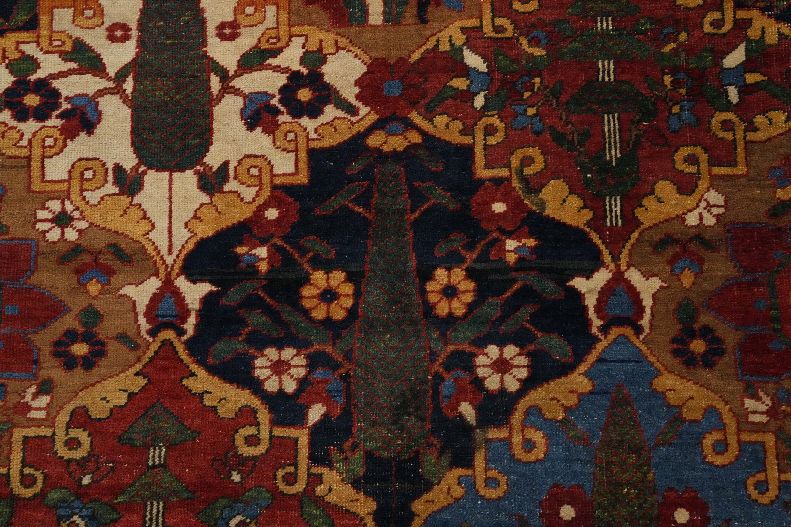Pre-1900 Antique Bakhtiari Shalamzar Vegetable Dye Persian Rug 5x12 - 6