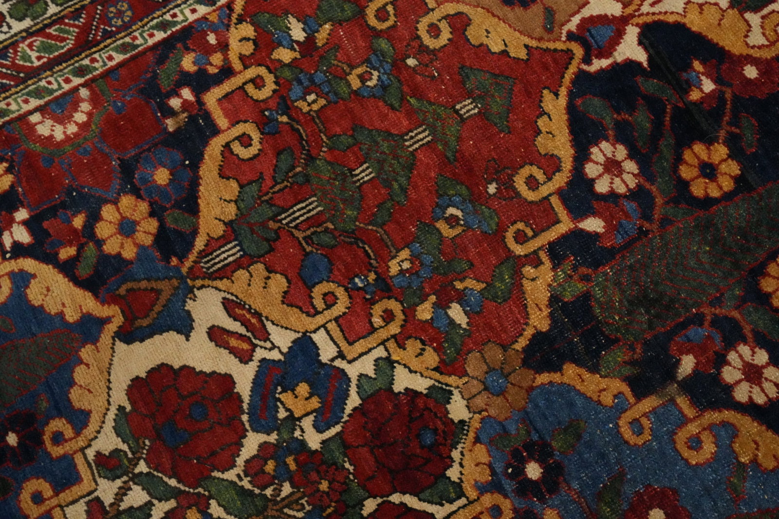 Pre-1900 Antique Bakhtiari Shalamzar Vegetable Dye Persian Rug 5x12 - 7
