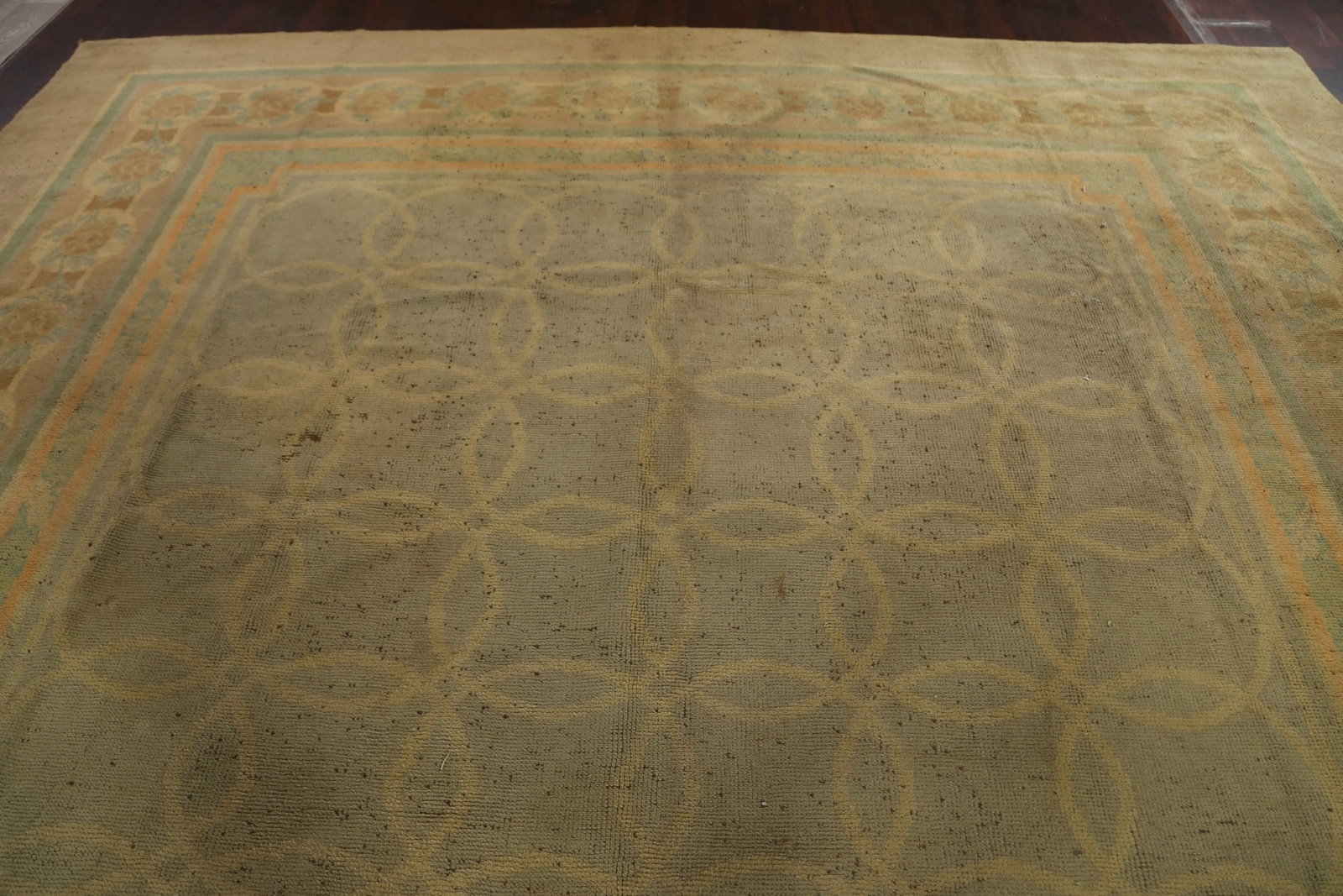 Antique Vegetable Dye Oushak Turkish Rug 12x19 - 10