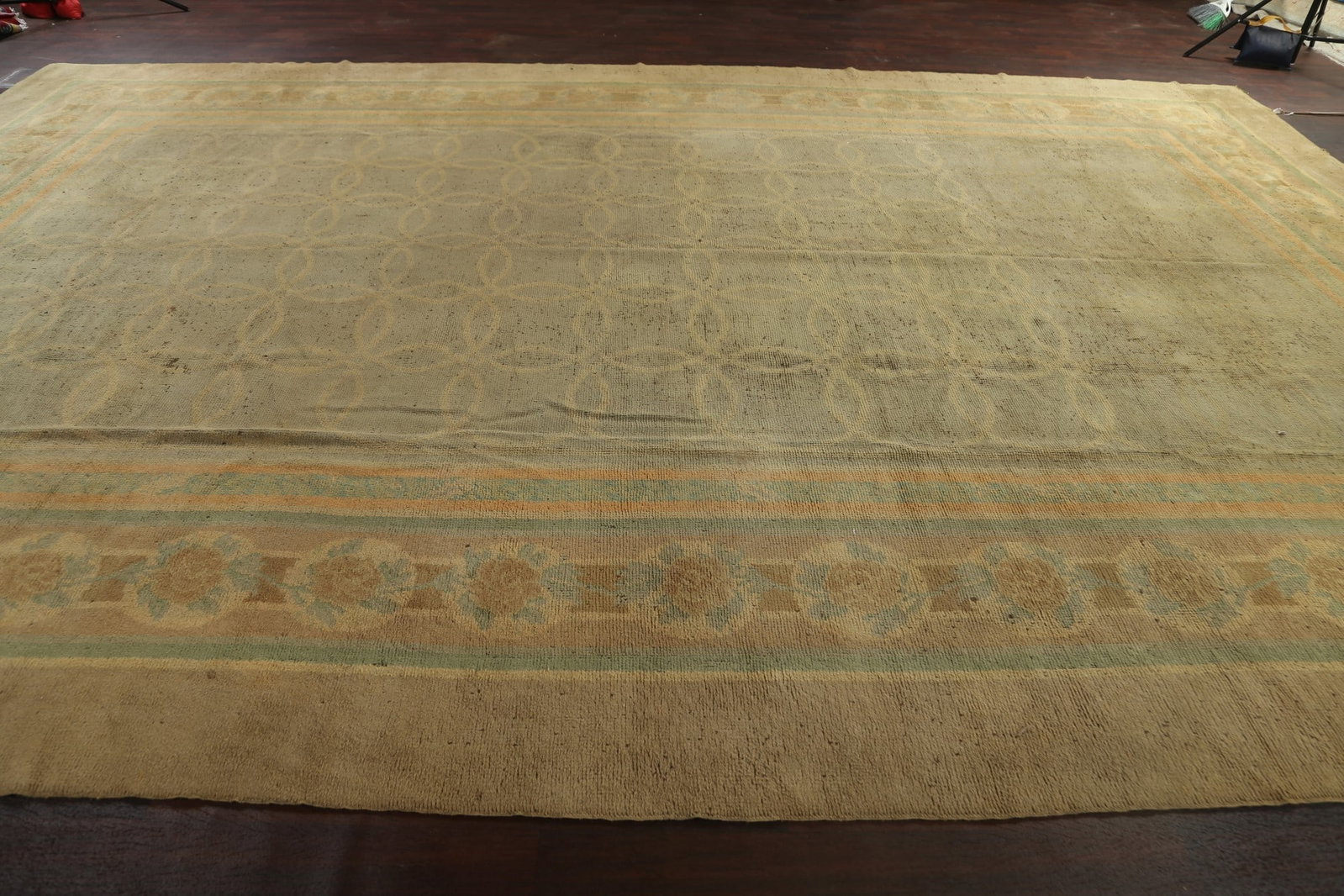 Antique Vegetable Dye Oushak Turkish Rug 12x19 - 13