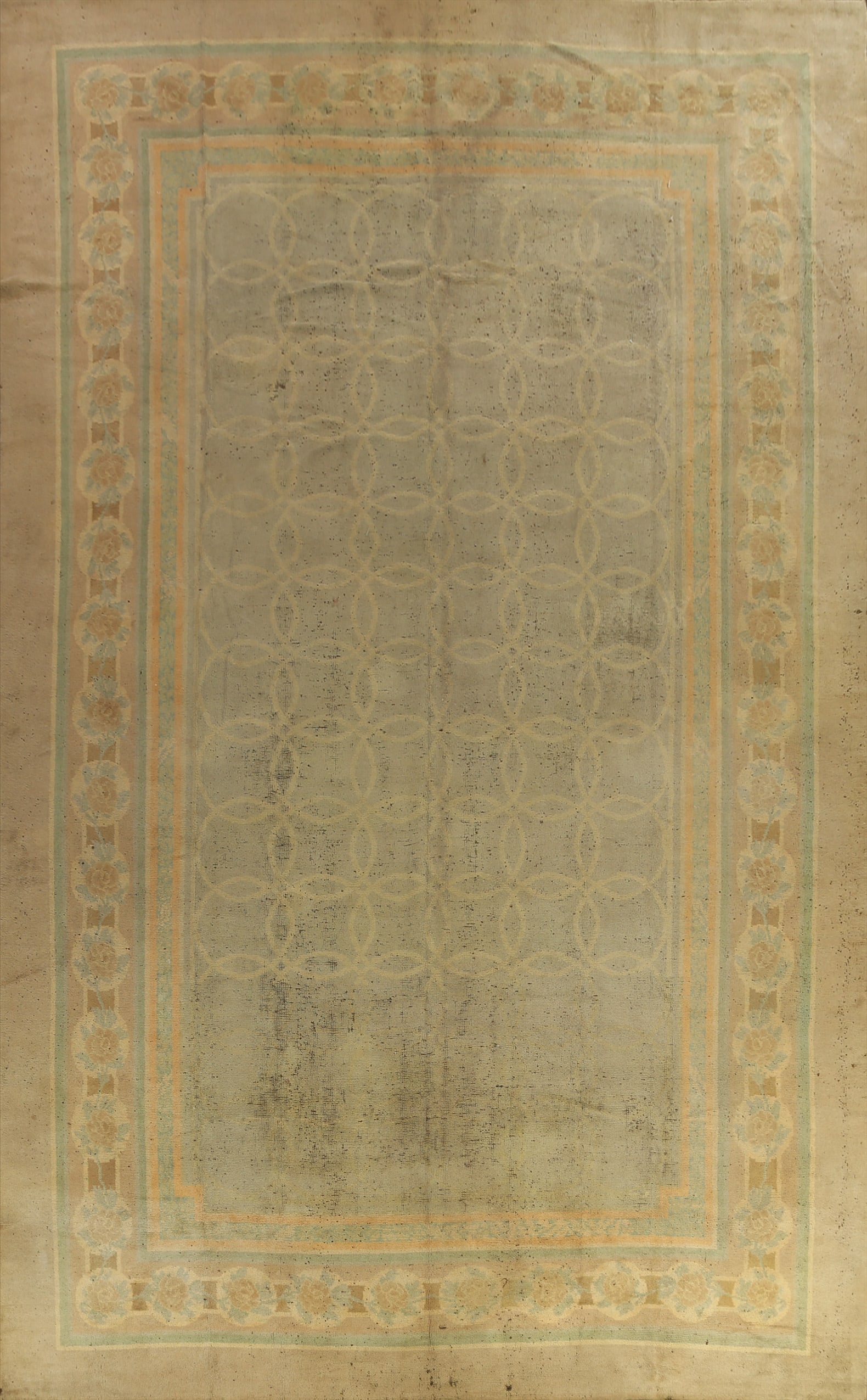 Antique Vegetable Dye Oushak Turkish Rug 12x19 (1 of 18)