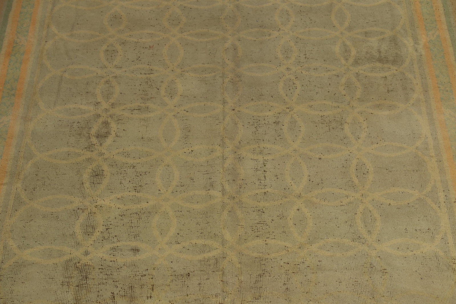 Antique Vegetable Dye Oushak Turkish Rug 12x19 - 5