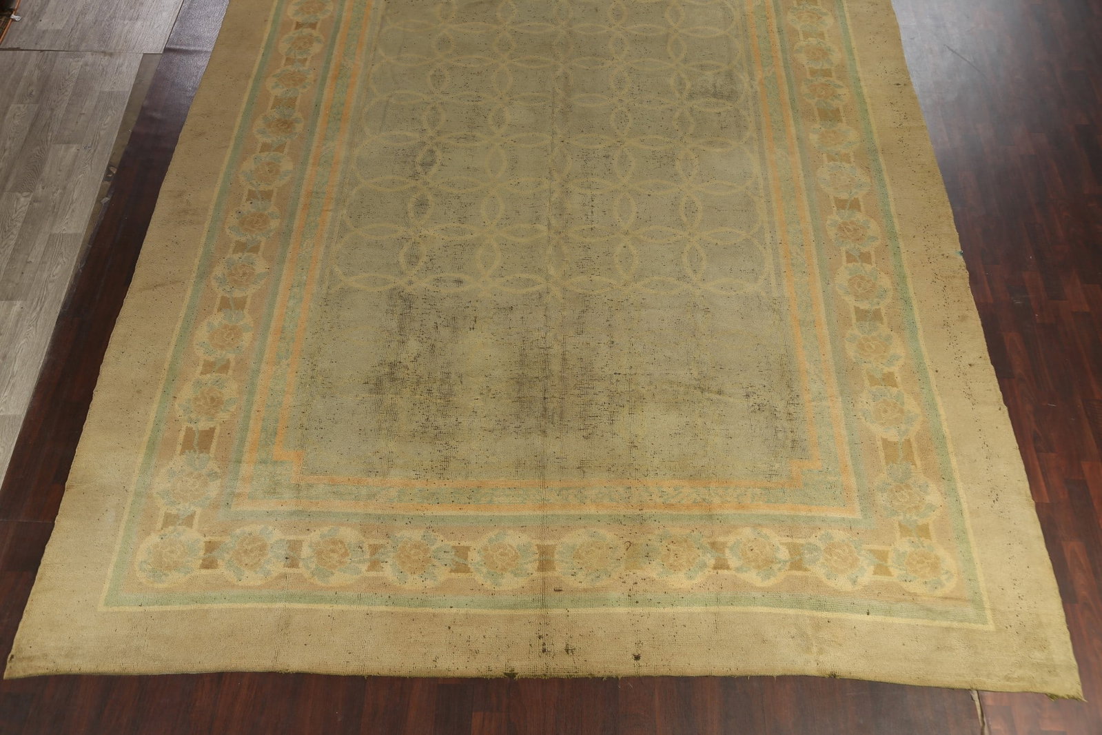 Antique Vegetable Dye Oushak Turkish Rug 12x19 - 6