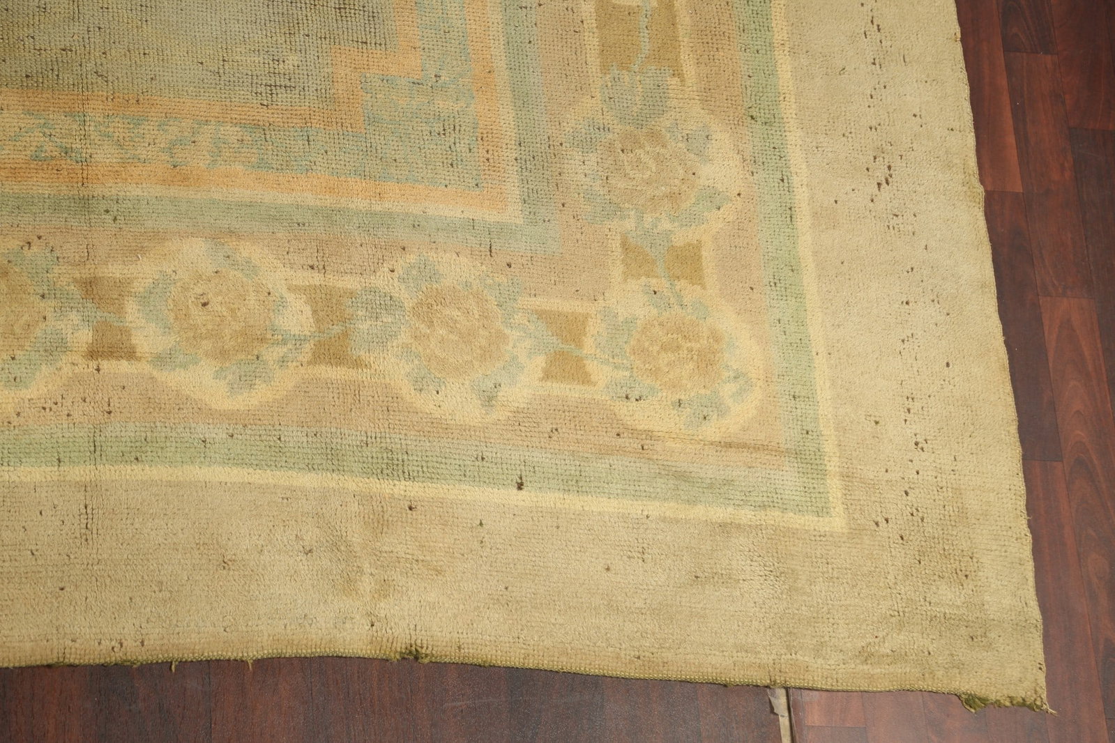 Antique Vegetable Dye Oushak Turkish Rug 12x19 - 7