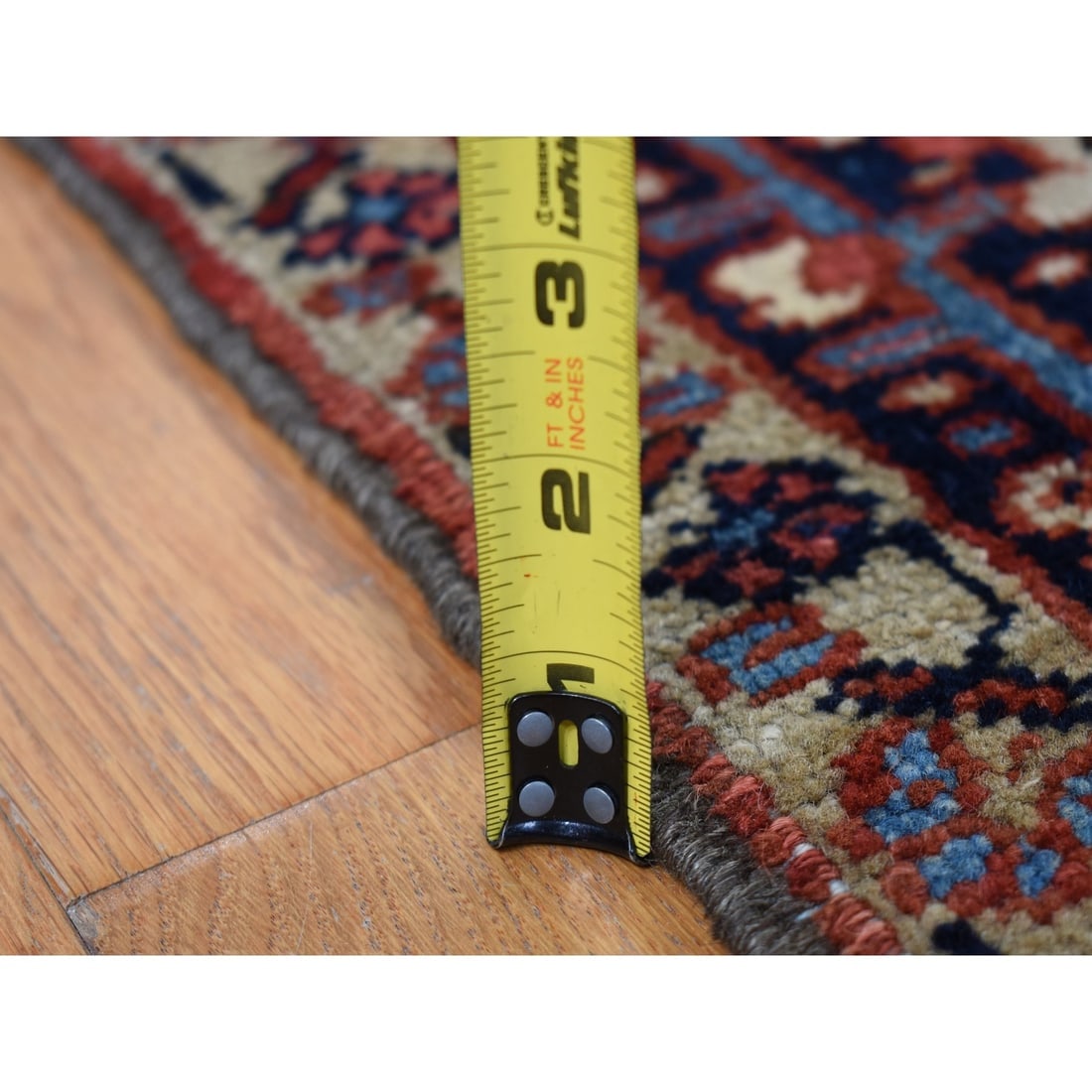 Barn Red, Antique Persian Heriz Hand Knotted Pure Wool Oriental Rug - 10