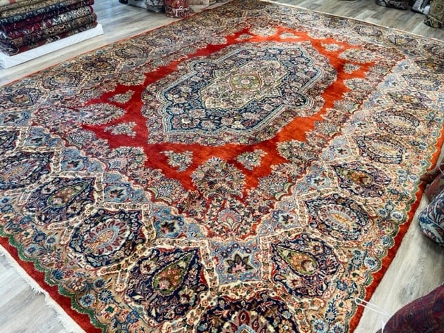 Antique Persian large size Kazvin Rug-2659 - 11