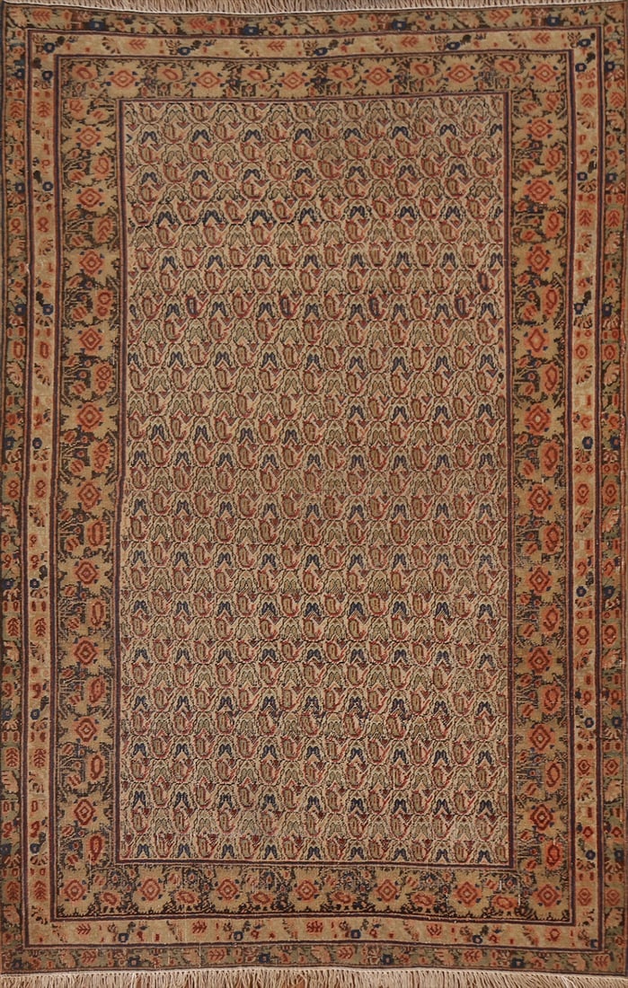 Pre-1900 Antique Vegetable Dye Afshar Persian Area Rug 4x6: Title: Pre-1900 Antique Vegetable Dye Afshar Persian Area Rug 4x6 Description:A Beautiful Genuine Iran ( Persia ) Afshar rug is Hand Knotted by skillful weavers in Iran ( Persia ) with