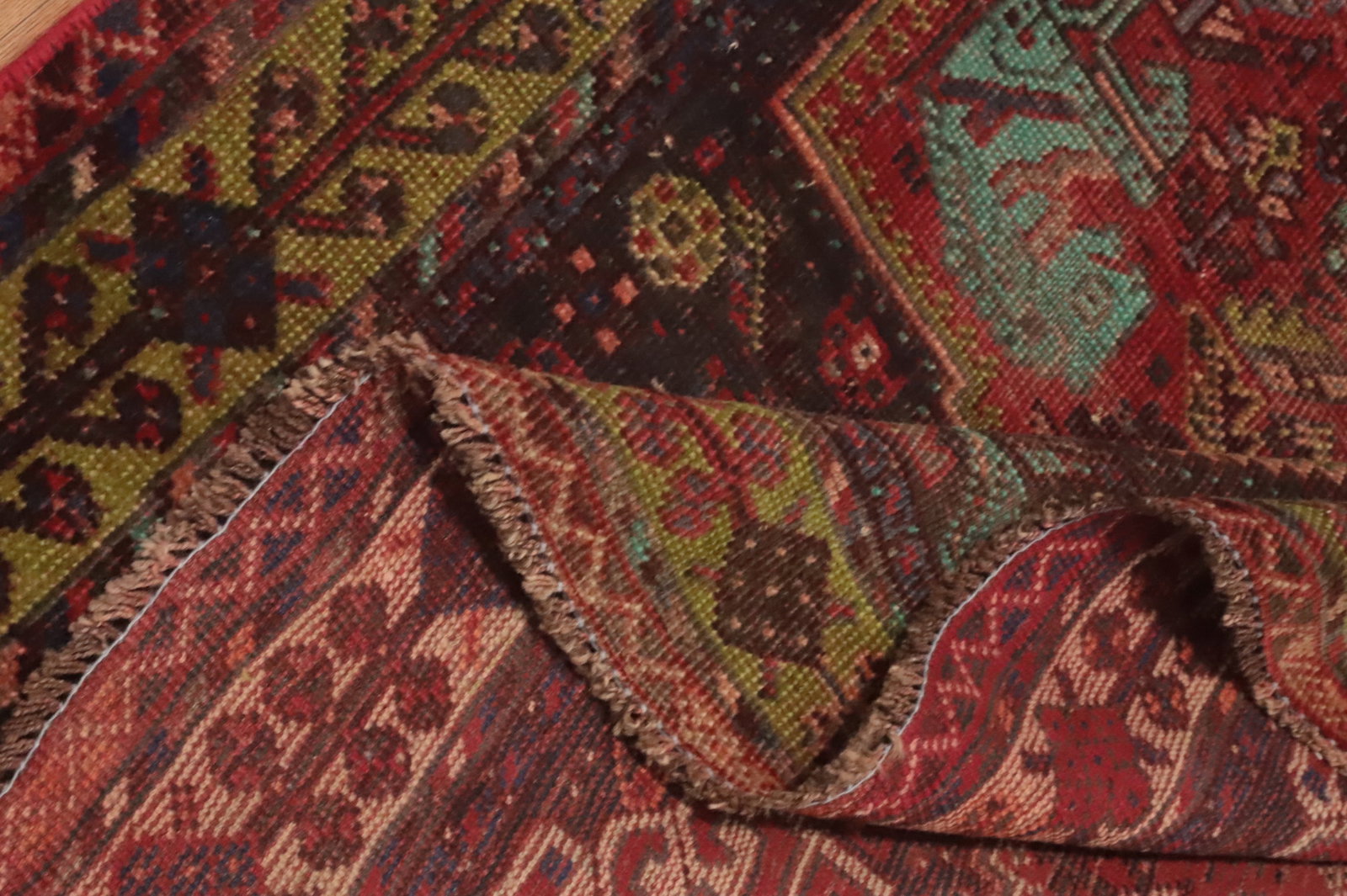 Antique Wool Qashqai Persian Area Rug 5x8 - 14