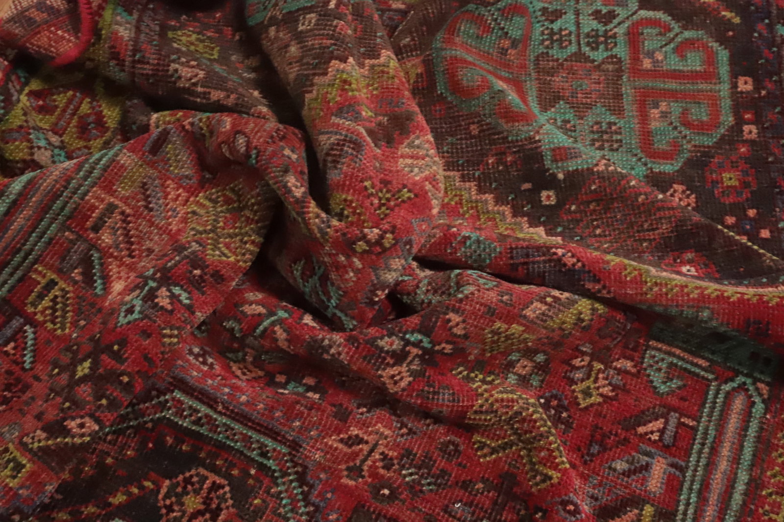 Antique Wool Qashqai Persian Area Rug 5x8 - 15