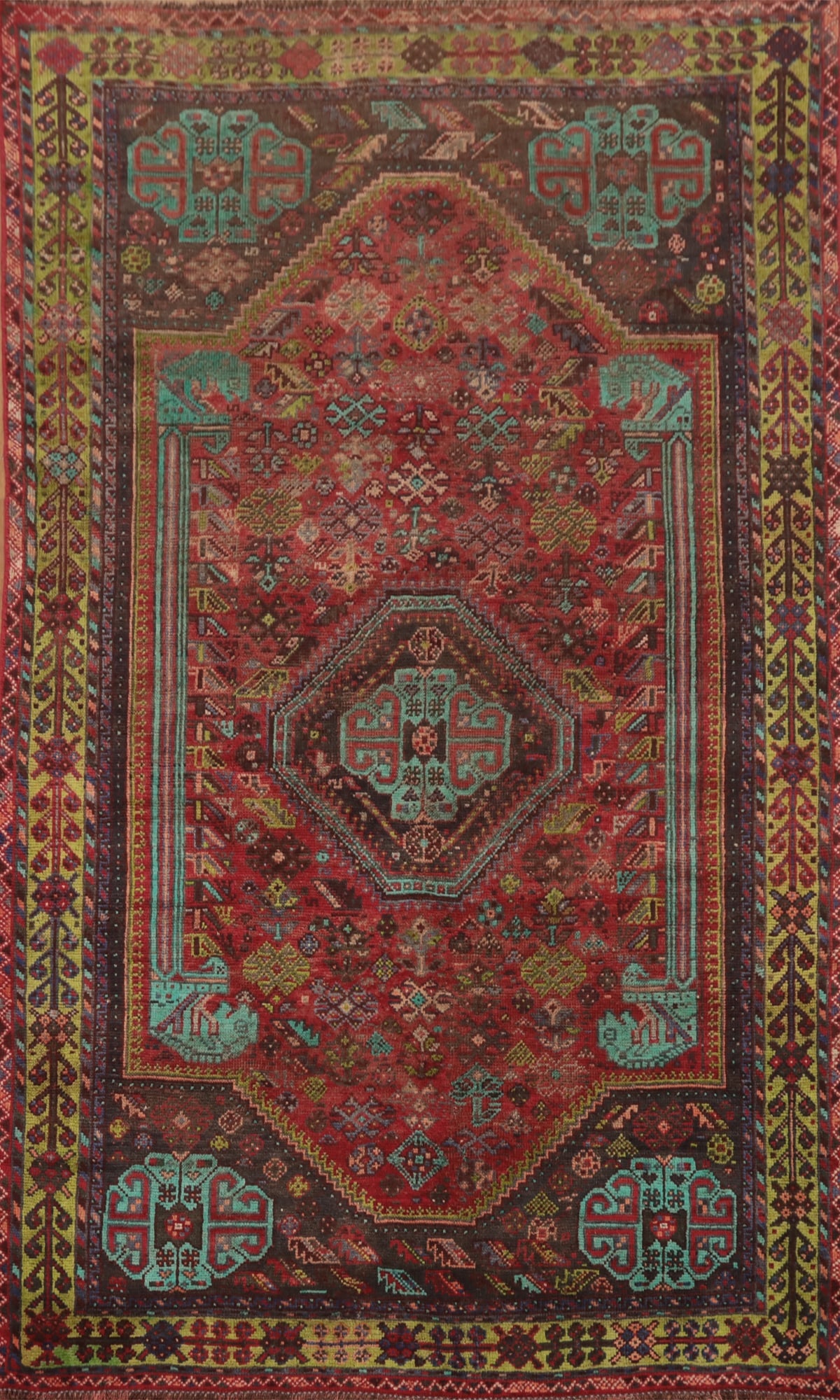 Antique Wool Qashqai Persian Area Rug 5x8 (1 of 16)