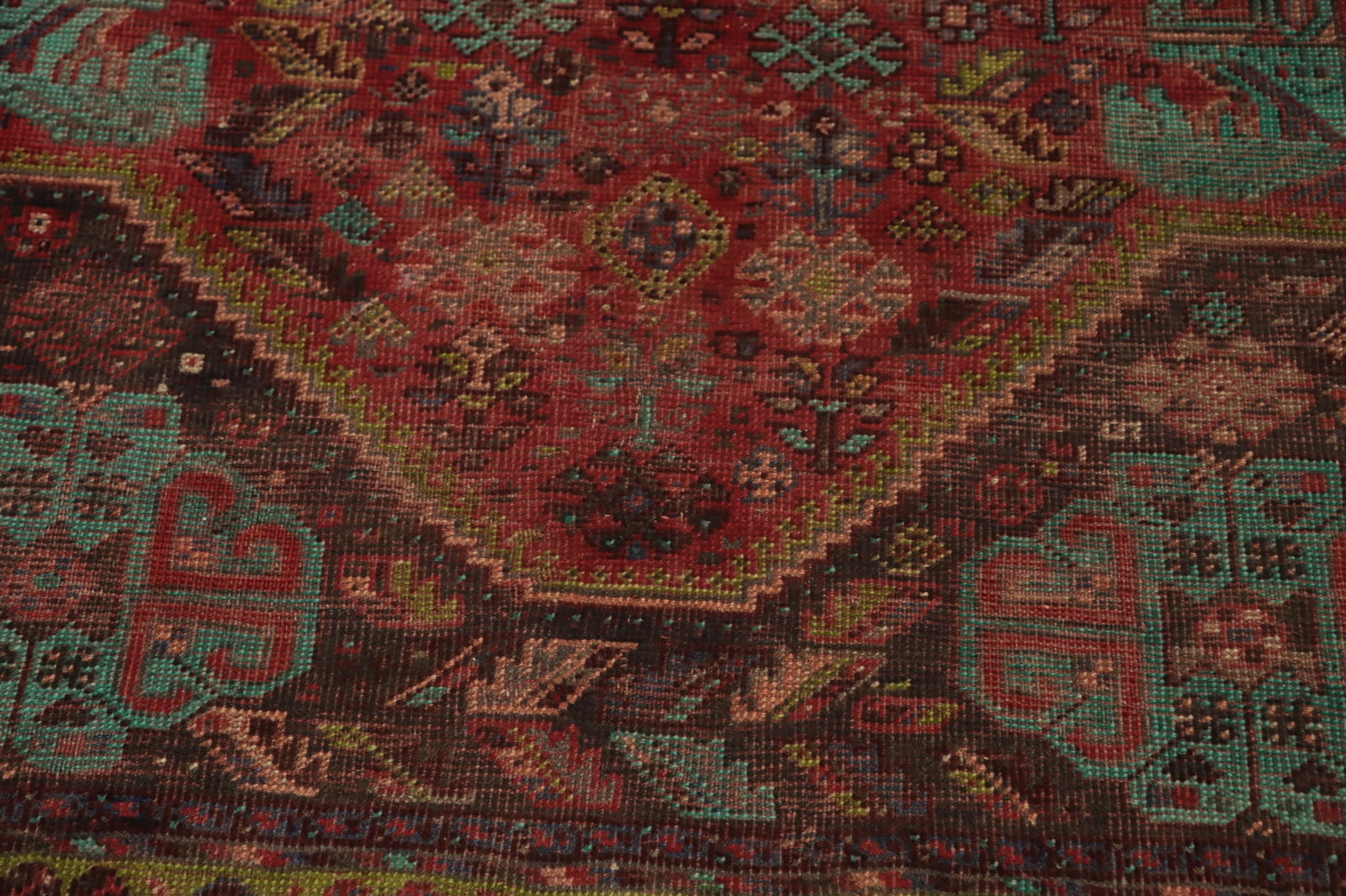 Antique Wool Qashqai Persian Area Rug 5x8 - 6