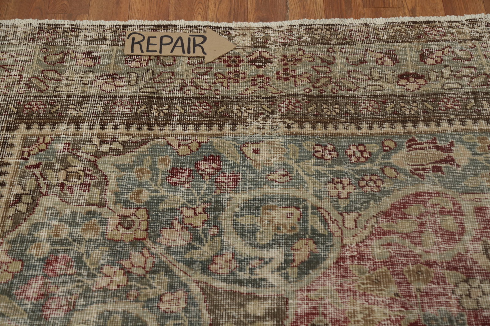 Antique Vegetable Dye Tabriz Persian Area Rug 9x12 - 12