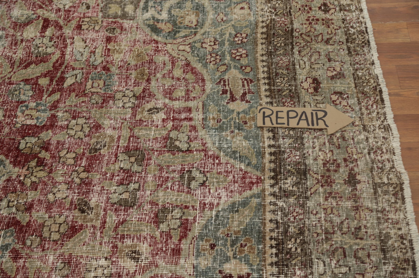 Antique Vegetable Dye Tabriz Persian Area Rug 9x12 - 14