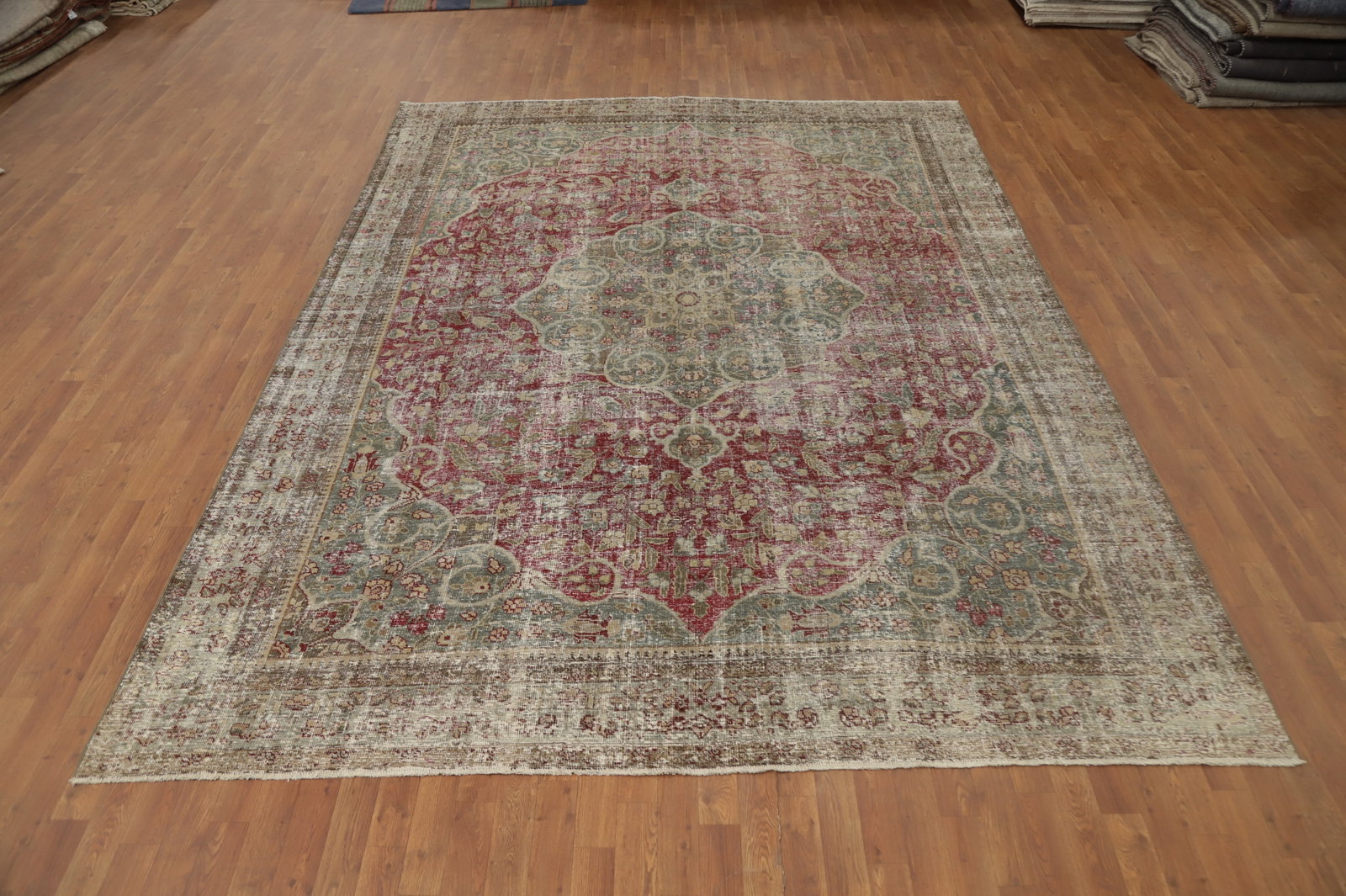 Antique Vegetable Dye Tabriz Persian Area Rug 9x12 - 2