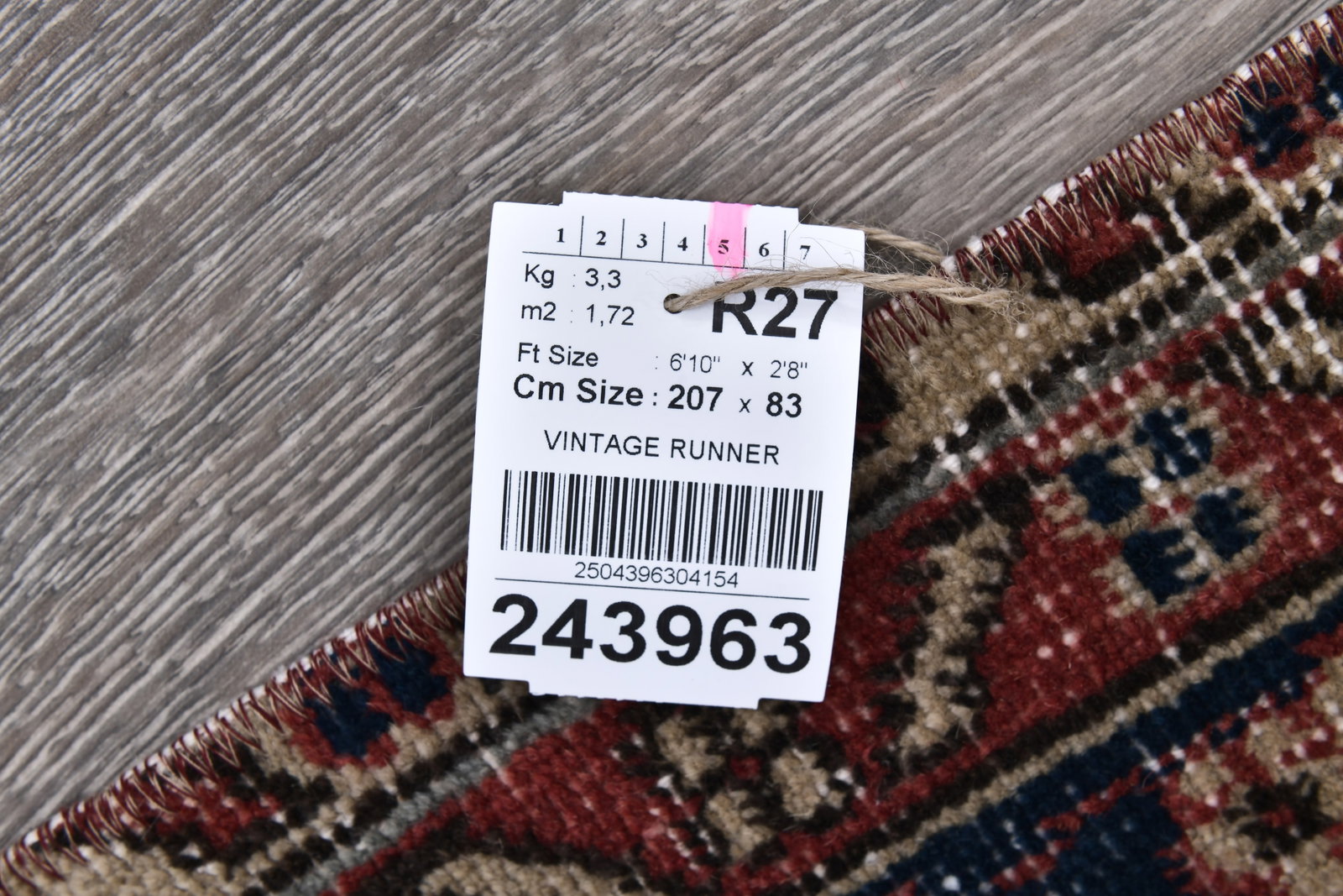 2'8'' x 6'9'' Turkish Vintage Runner Rug - 243963 - 15