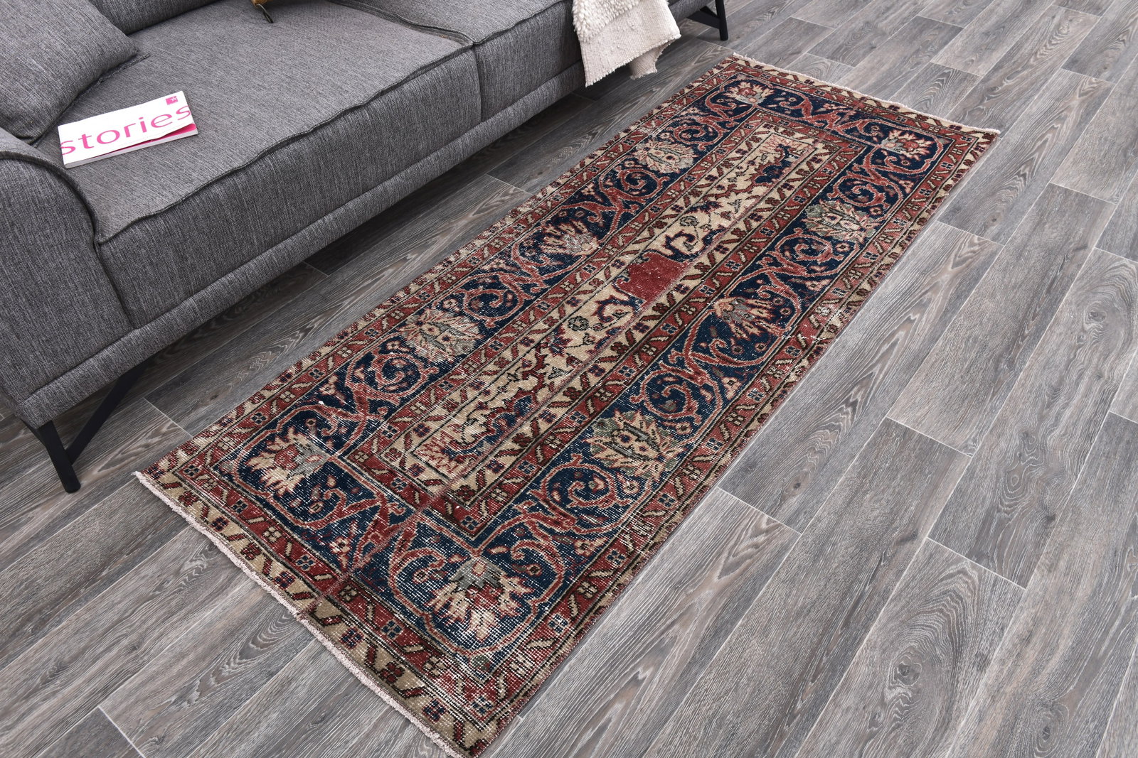 2'8'' x 6'9'' Turkish Vintage Runner Rug - 243963 - 2